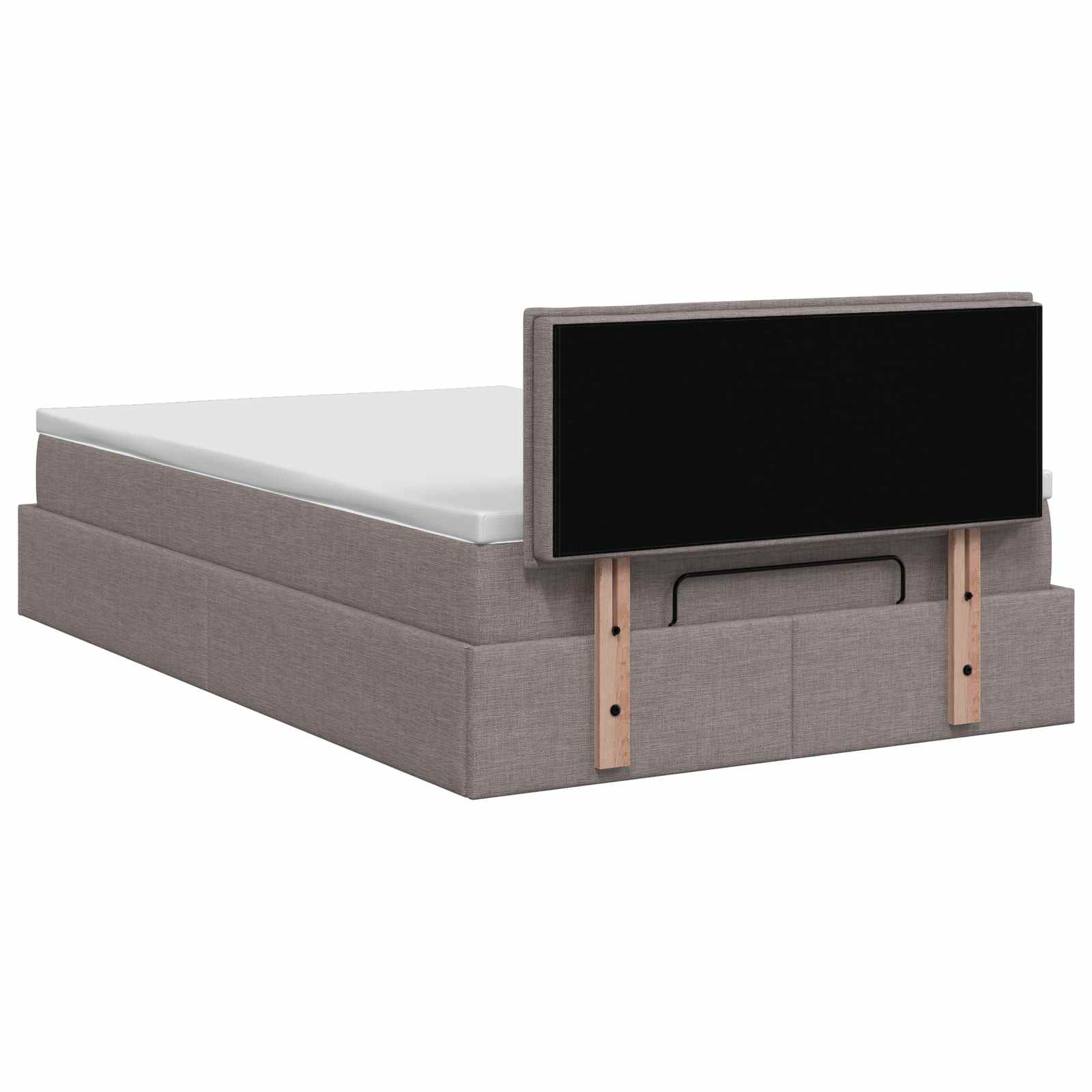 Ottoman bed met matras met hoofdeinde Taupe 120 x 200 cm Stof – afbeelding 8