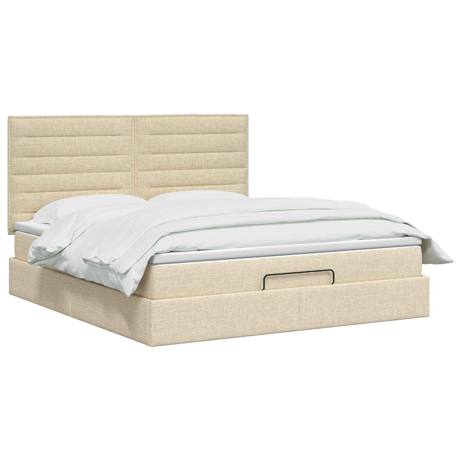 Ottoman bed met matras Crèmekleurig 140 x 190 cm Stof – afbeelding 2