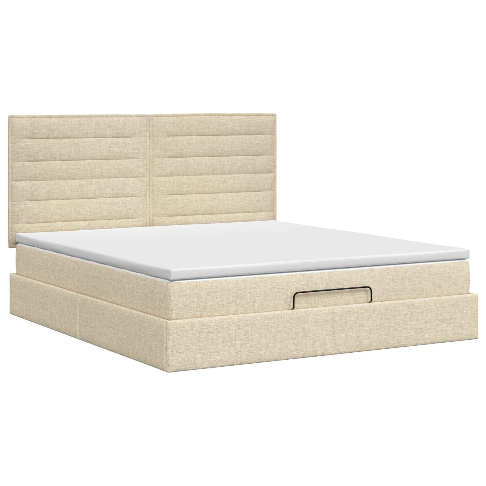 Ottoman bed met matras Crèmekleurig 140 x 190 cm Stof – afbeelding 7