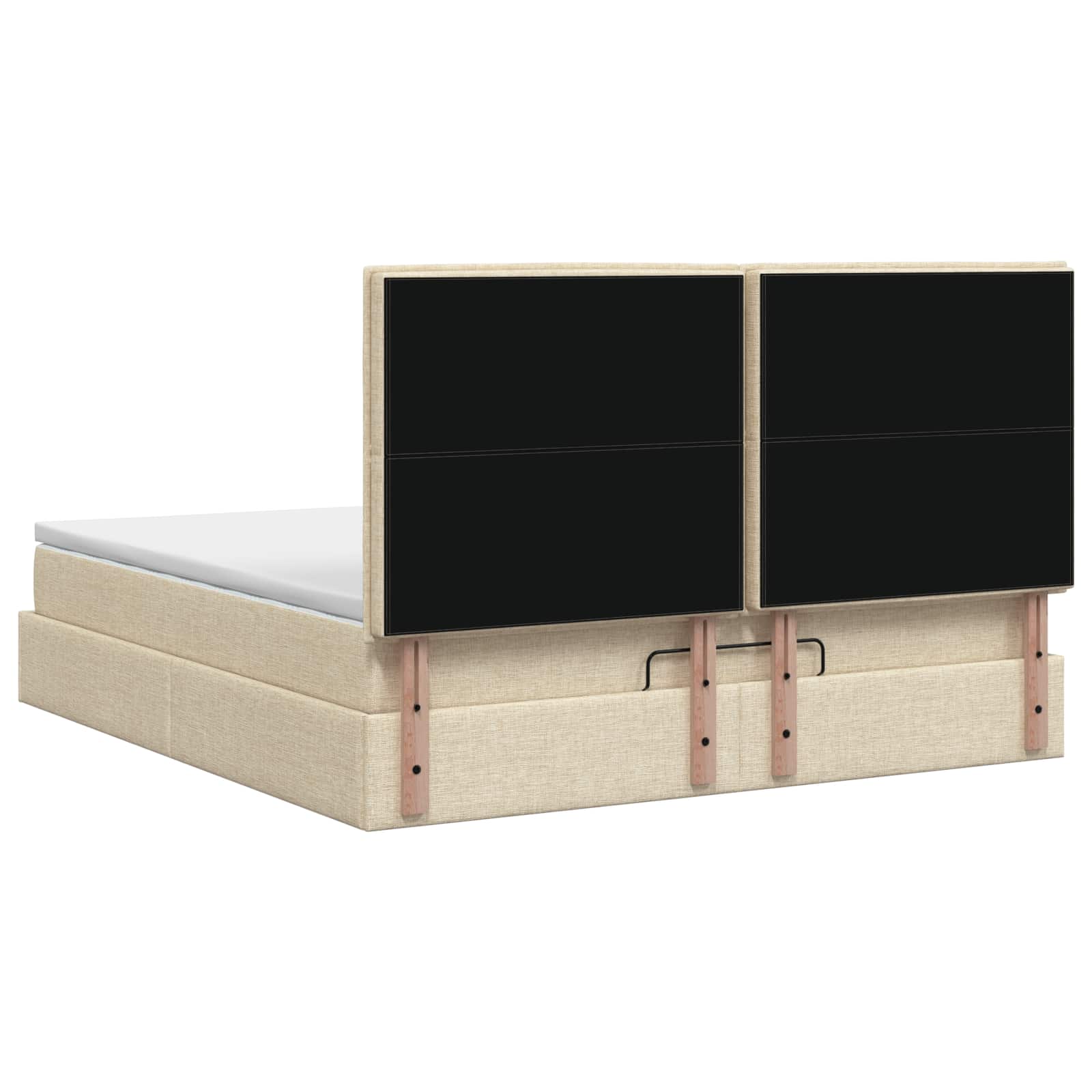 Ottoman bed met matras Crèmekleurig 140 x 190 cm Stof – afbeelding 8