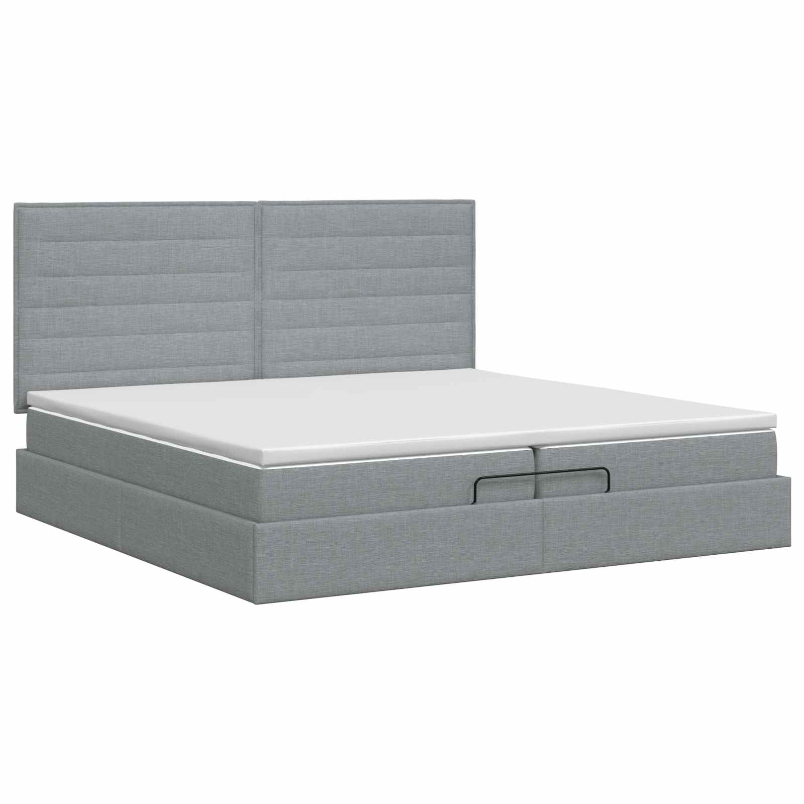 Ottoman bed met matras Lichtgrijs 200 x 200 cm Stof – afbeelding 7