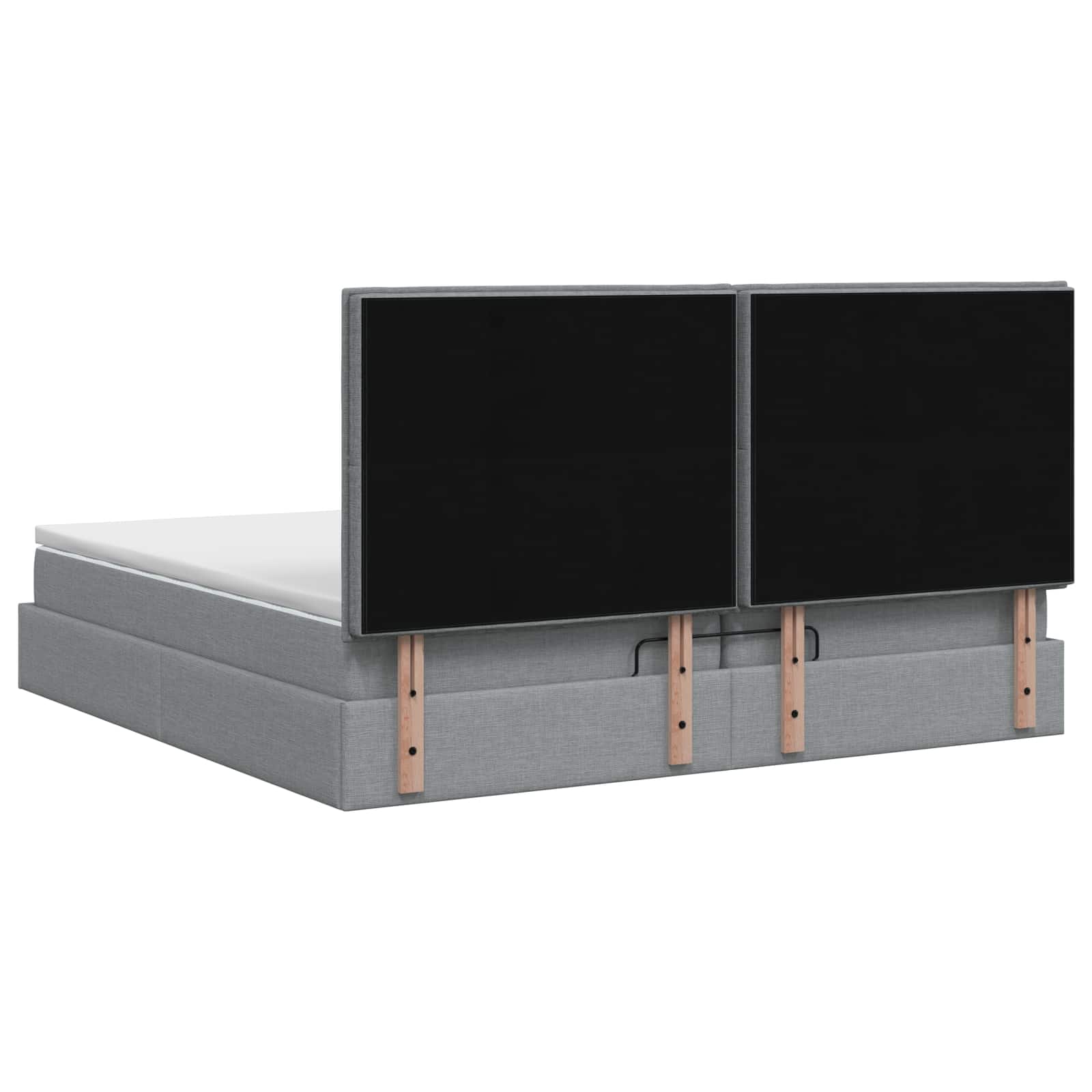 Ottoman bed met matras Lichtgrijs 200 x 200 cm Stof – afbeelding 8