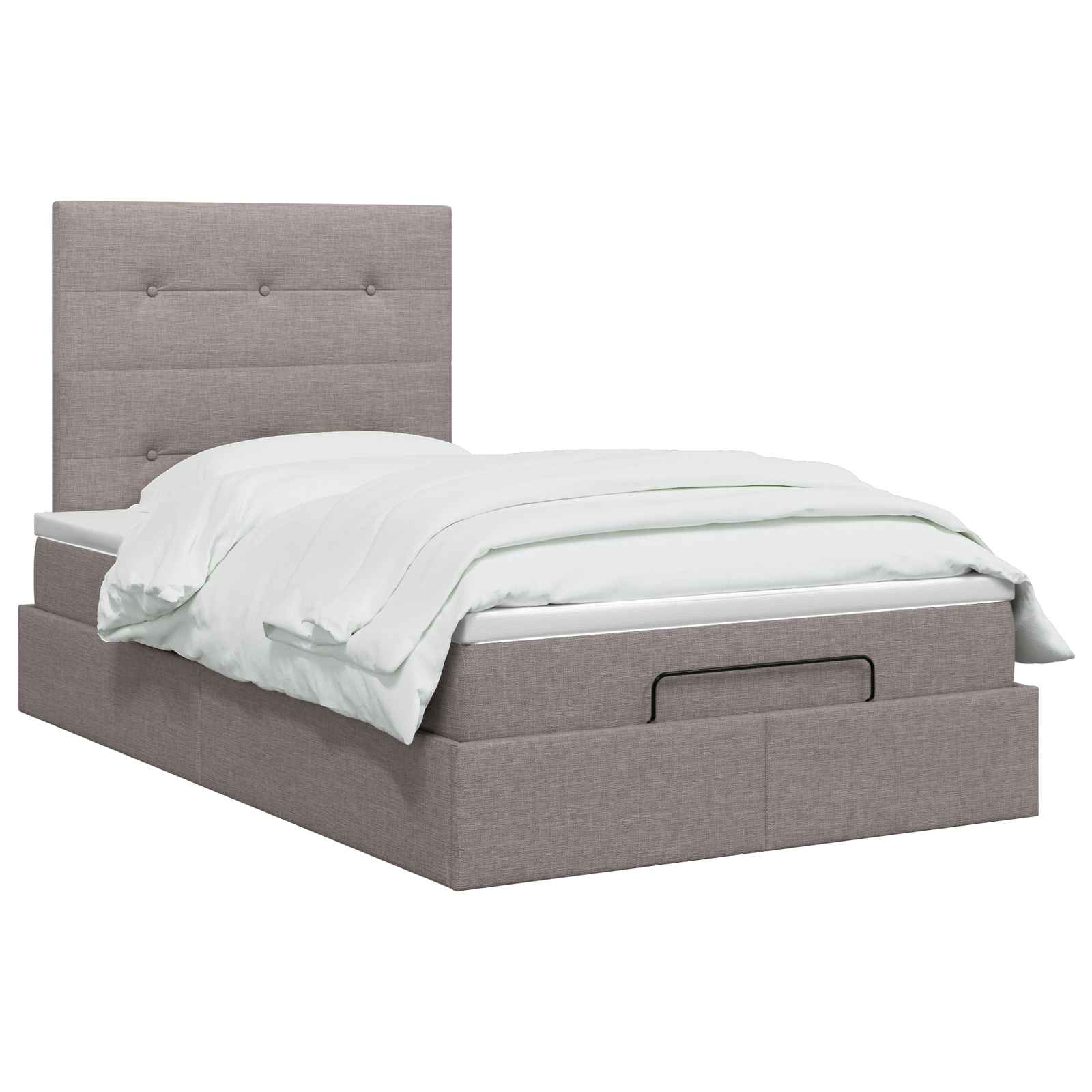 Ottoman bed met matras met hoofdeinde Taupe 120 x 190 cm Stof – afbeelding 2