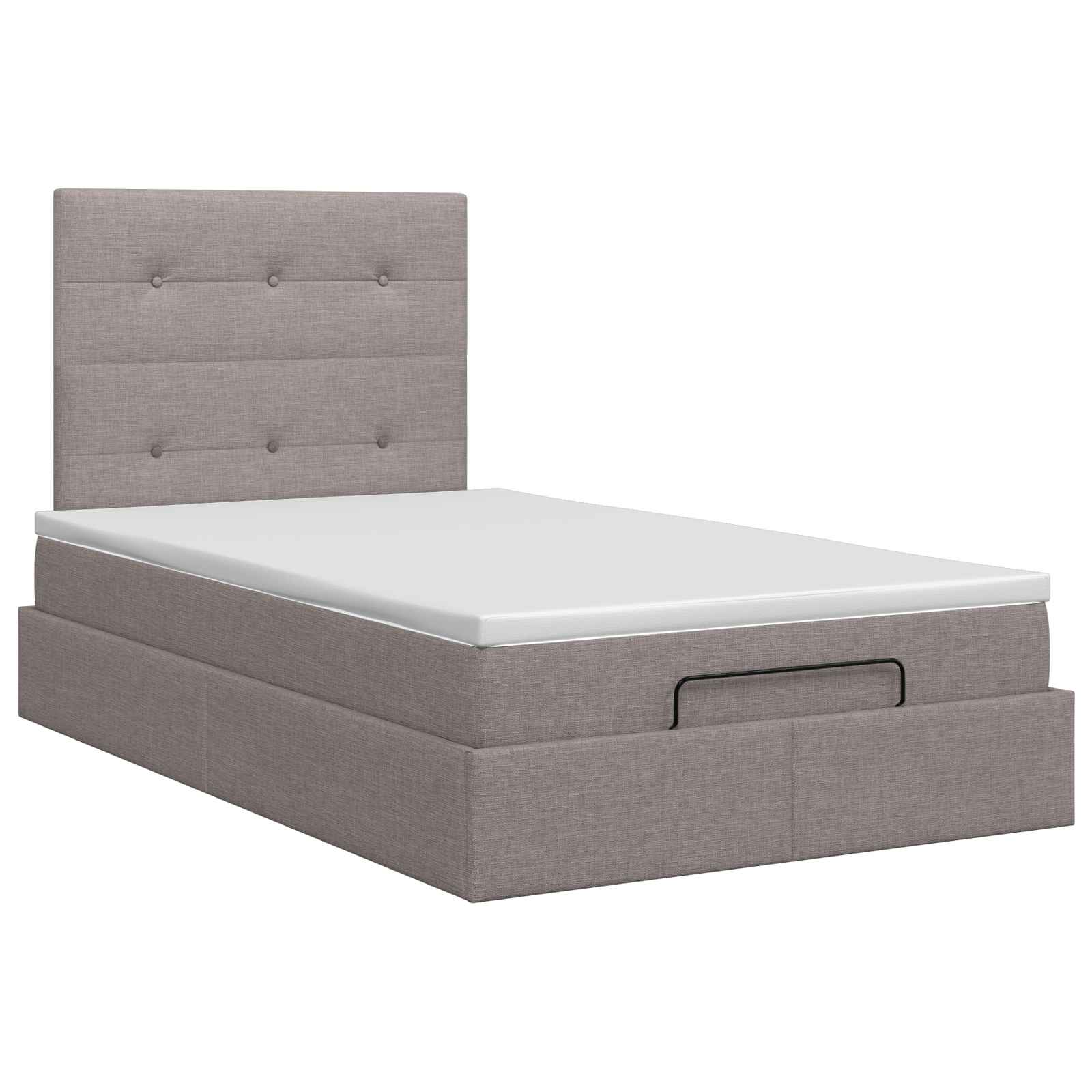 Ottoman bed met matras met hoofdeinde Taupe 120 x 190 cm Stof – afbeelding 4