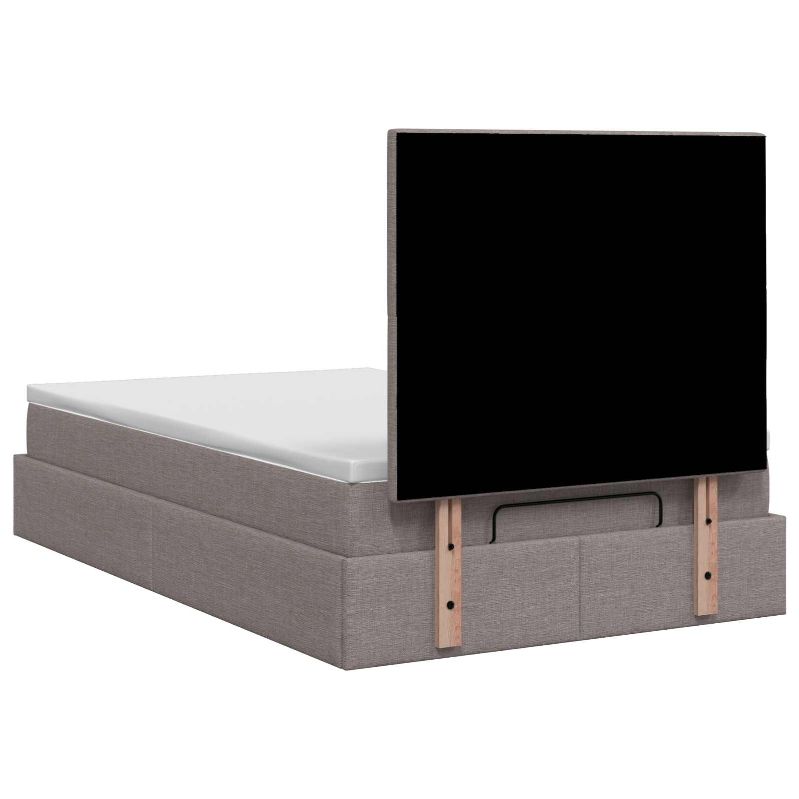 Ottoman bed met matras met hoofdeinde Taupe 120 x 190 cm Stof – afbeelding 8