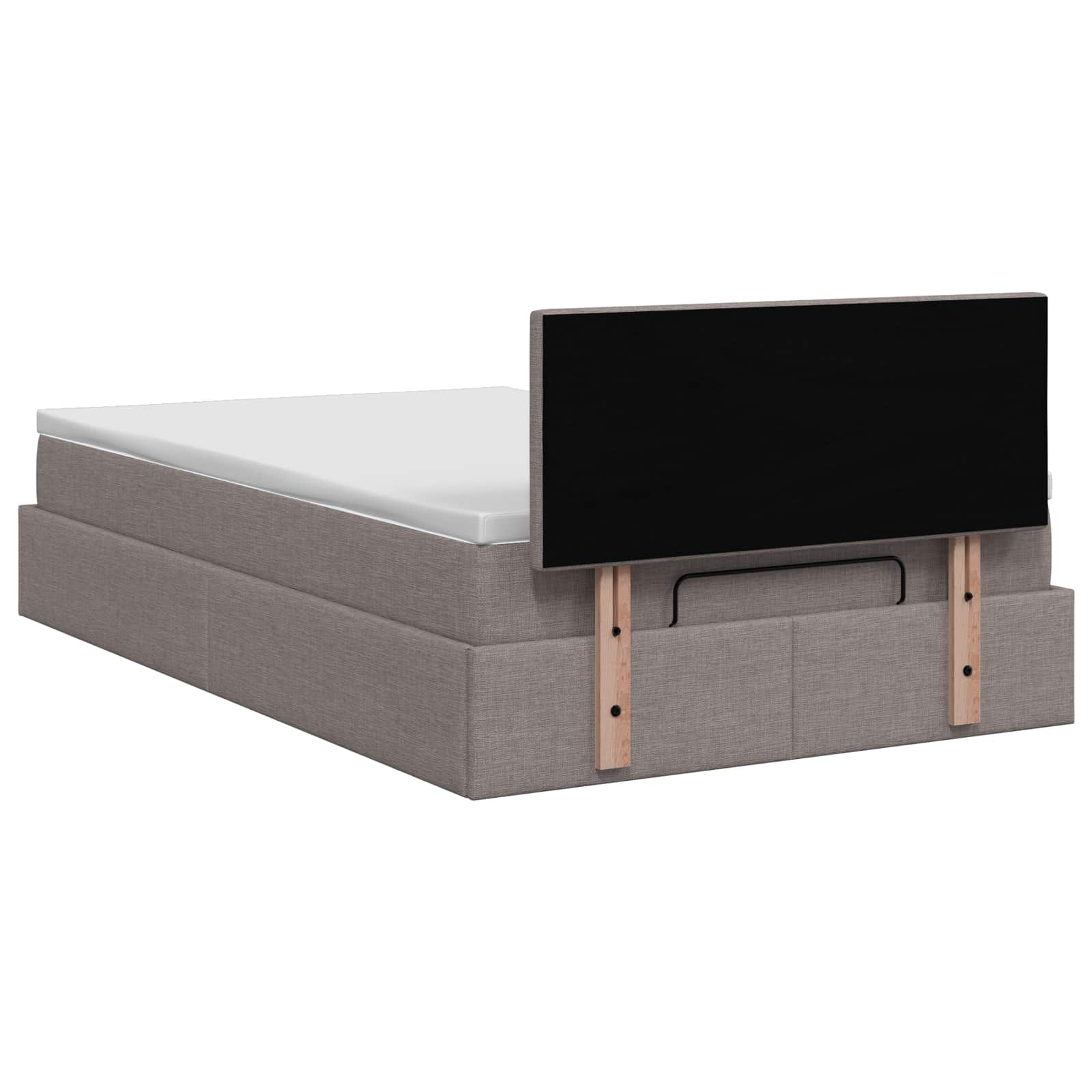 Ottoman bed met matras met hoofdeinde Taupe 120 x 200 cm Stof – afbeelding 8