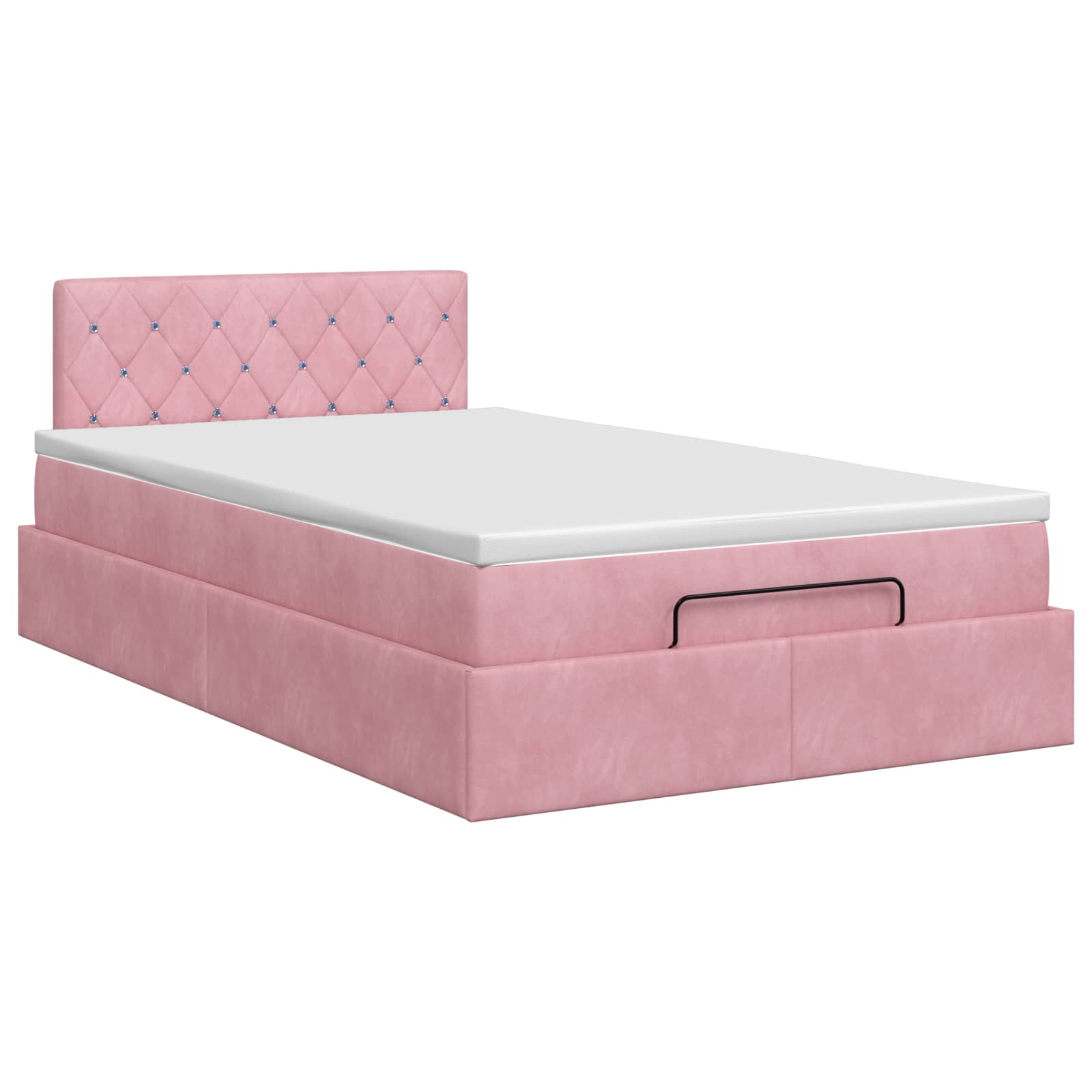 Ottoman bed met matras met hoofdeinde Roze 120 x 200 cm Fluweel – afbeelding 7