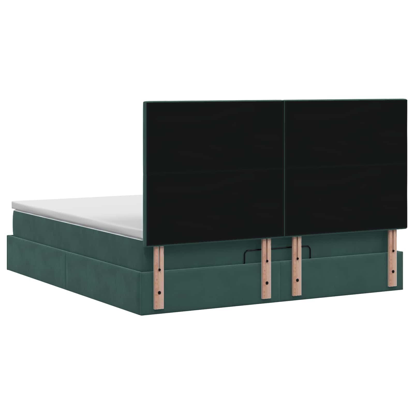 Ottoman bed met matras Donkergroen 160 x 200 cm Fluweel – afbeelding 8
