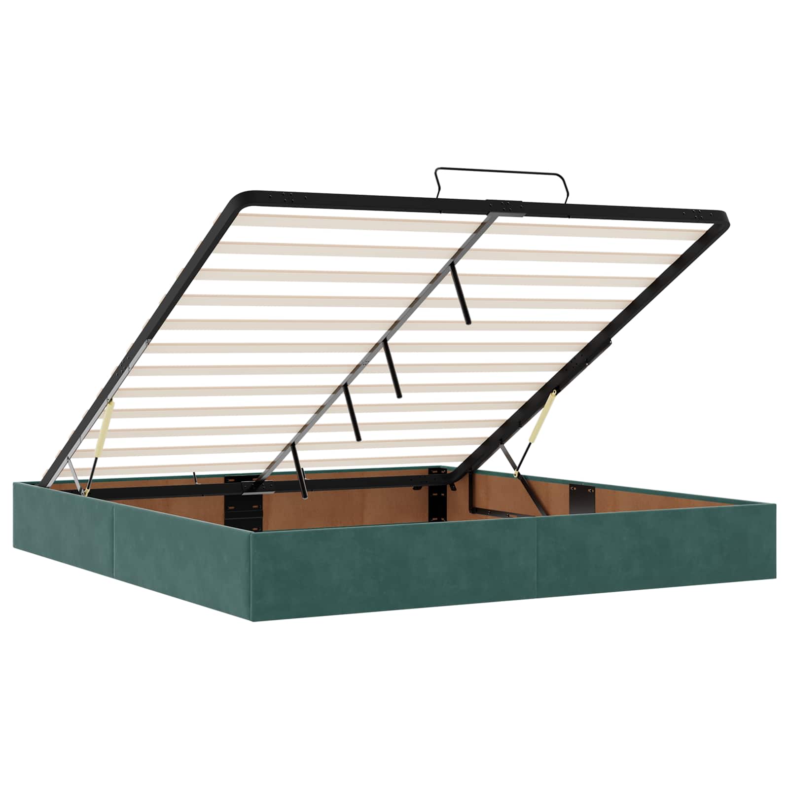 Ottoman bed met matras Donkergroen 180 x 200 cm Fluweel – afbeelding 4