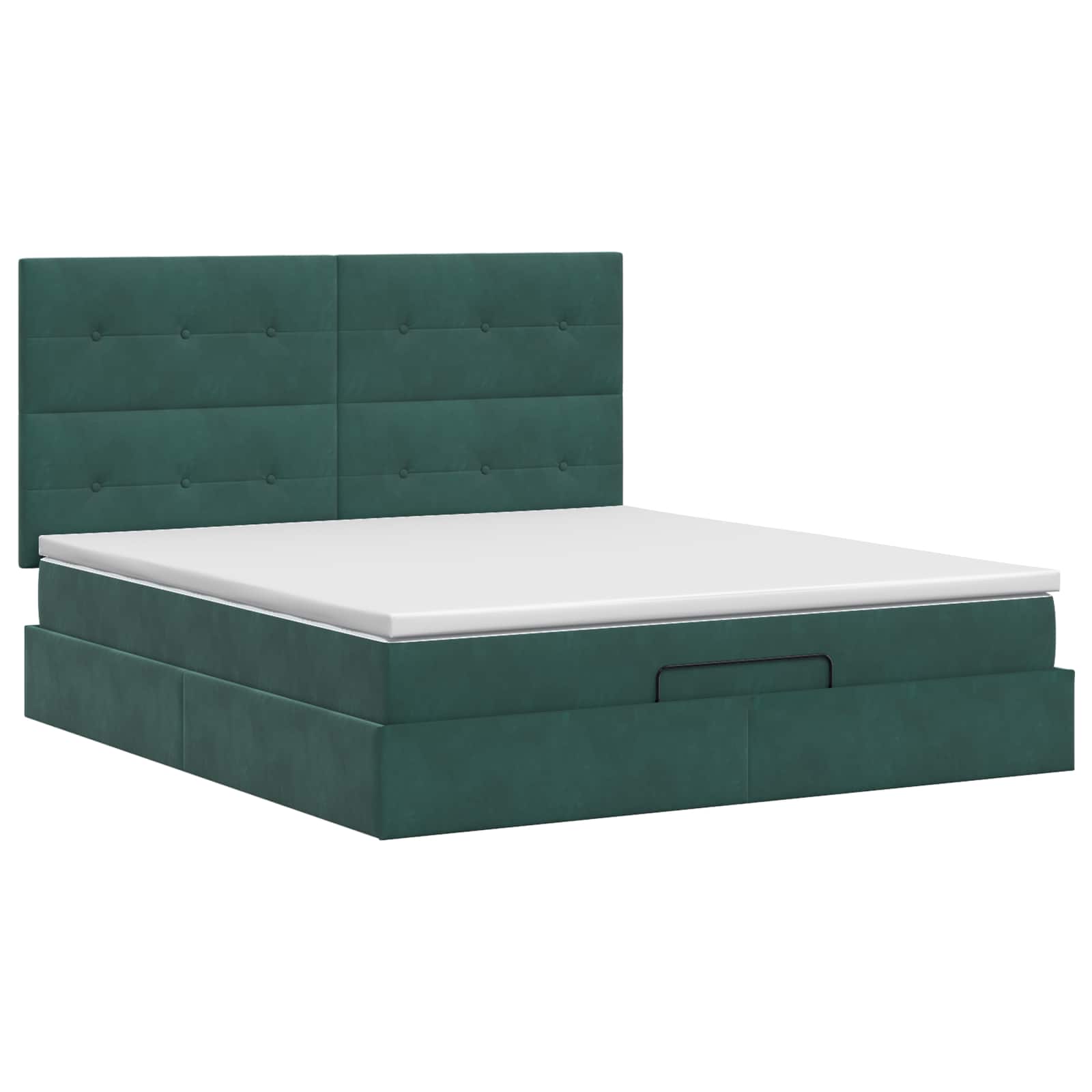 Ottoman bed met matras Donkergroen 180 x 200 cm Fluweel – afbeelding 7