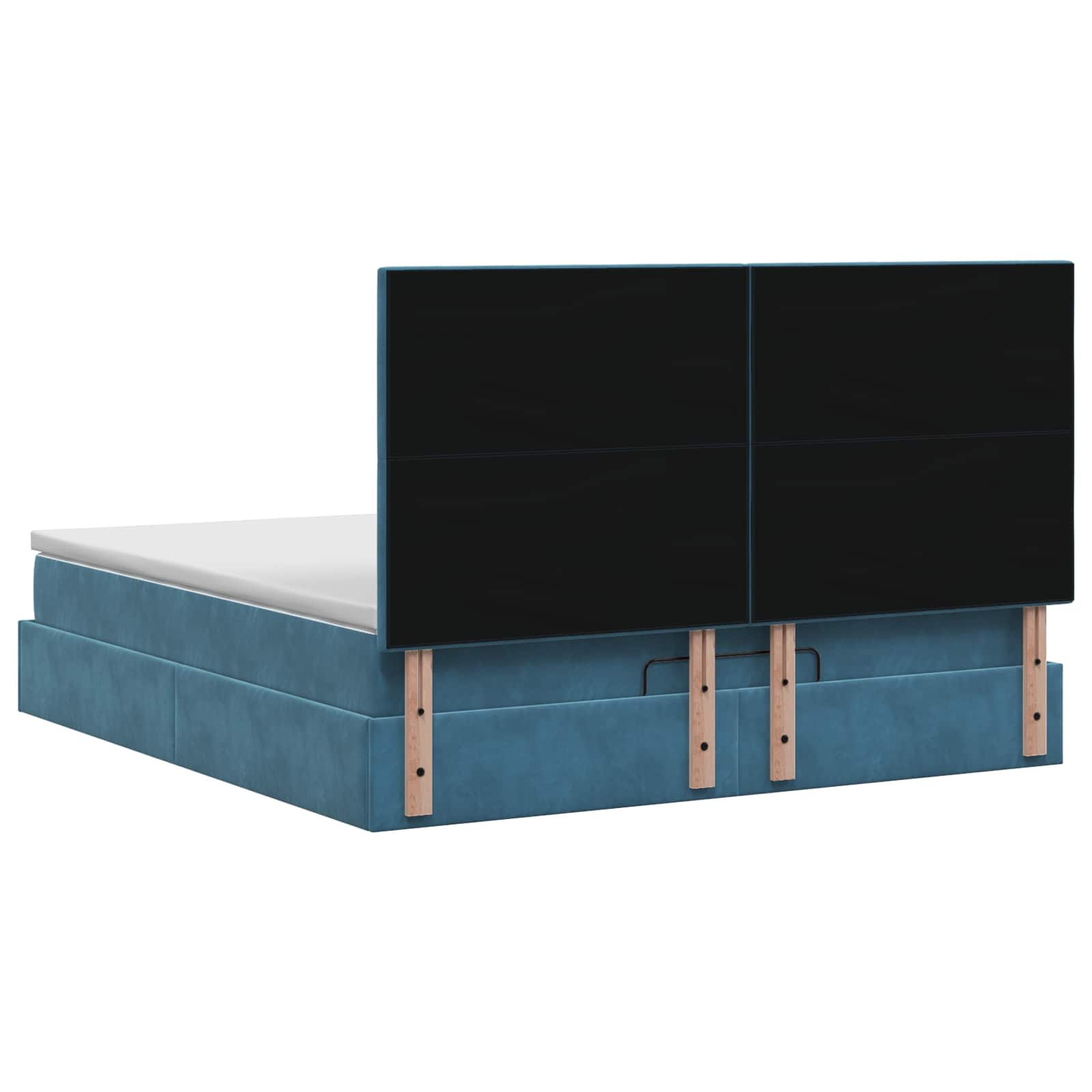 Ottoman bed met matras Donkerblauw 180 x 200 cm Fluweel – afbeelding 8