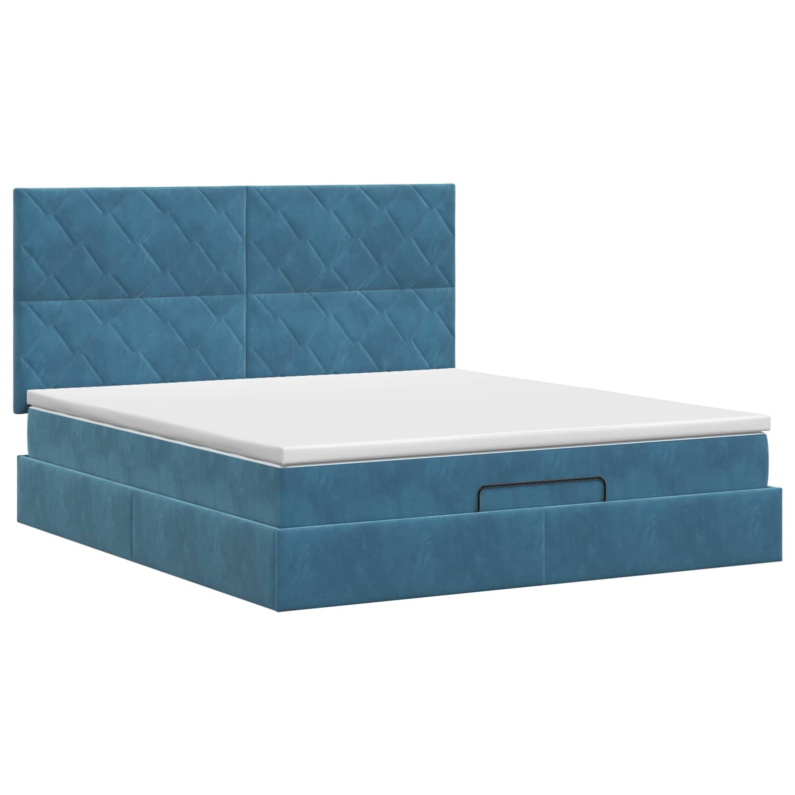 Ottoman bed met matras Donkerblauw 180 x 200 cm Fluweel – afbeelding 7