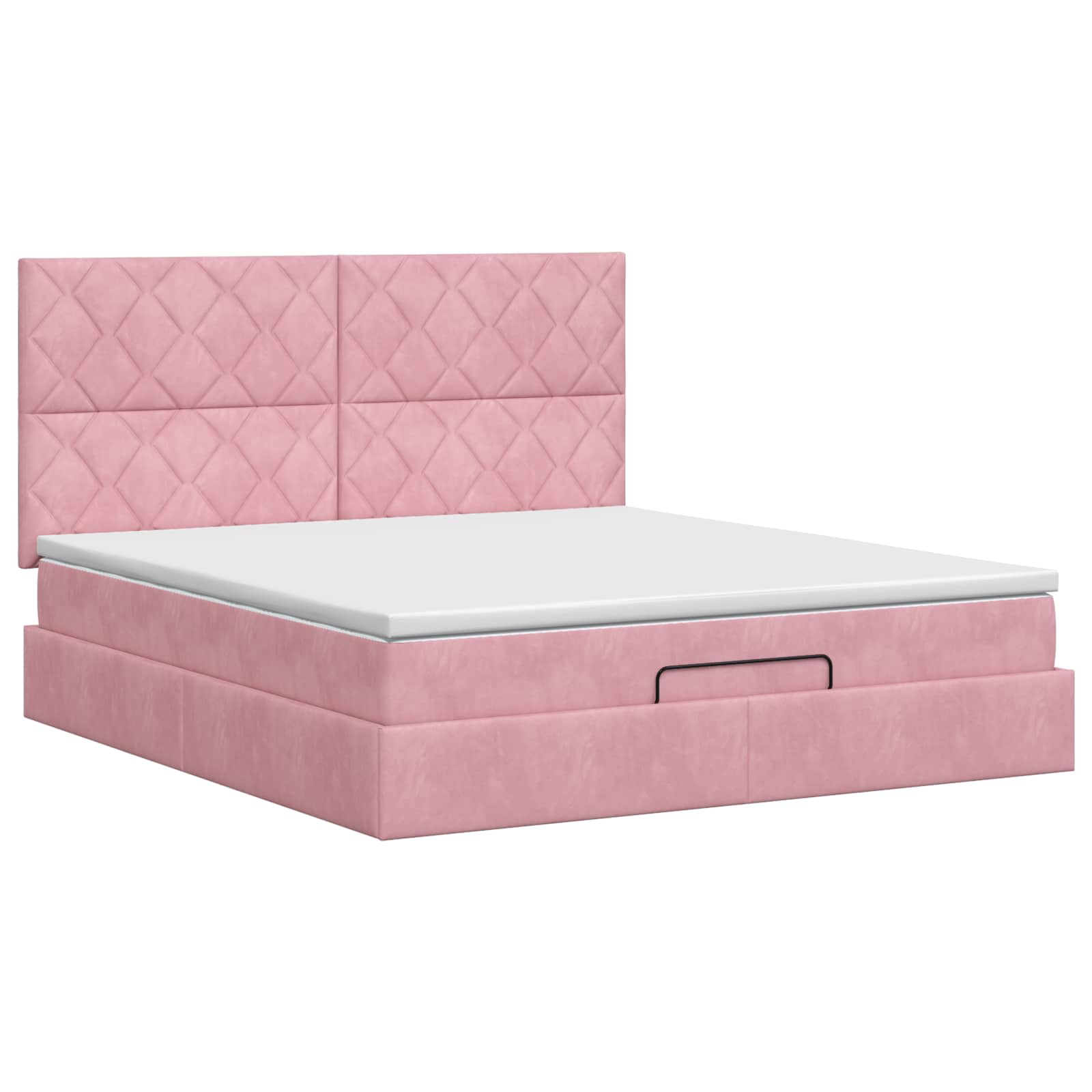 Ottoman bed met matras met hoofdeinde Roze 180 x 200 cm Fluweel – afbeelding 7