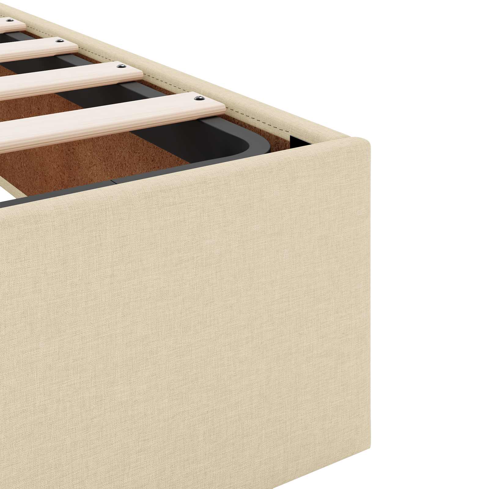 Ottoman bed met matras met hoofdeinde 2 st Crèmekleurig Stof – afbeelding 10