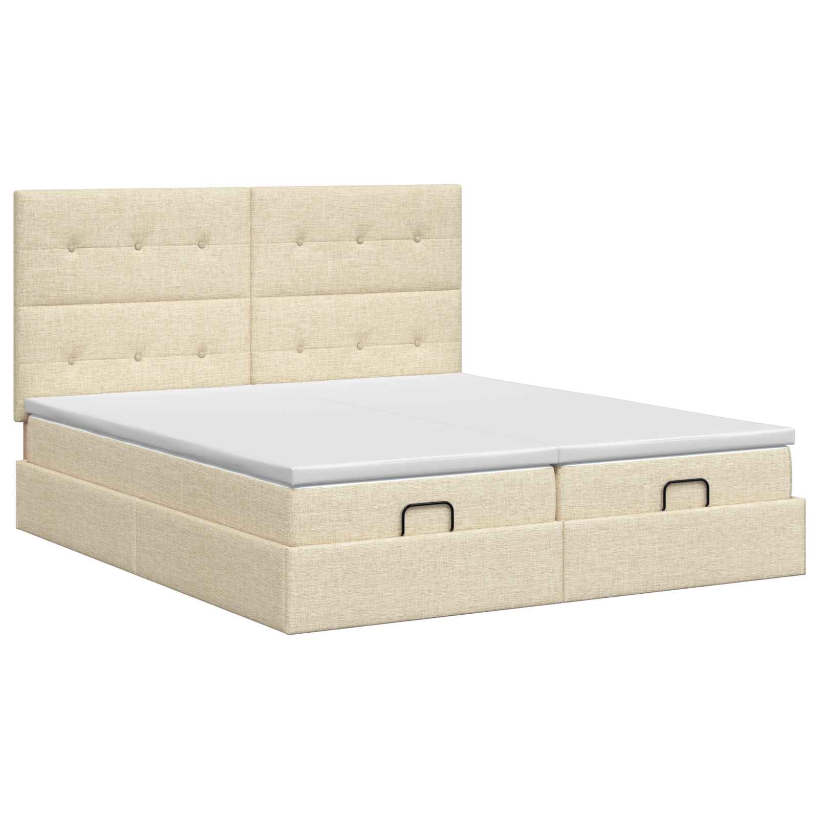 Ottoman bed met matras met hoofdeinde 2 st Crèmekleurig Stof – afbeelding 7