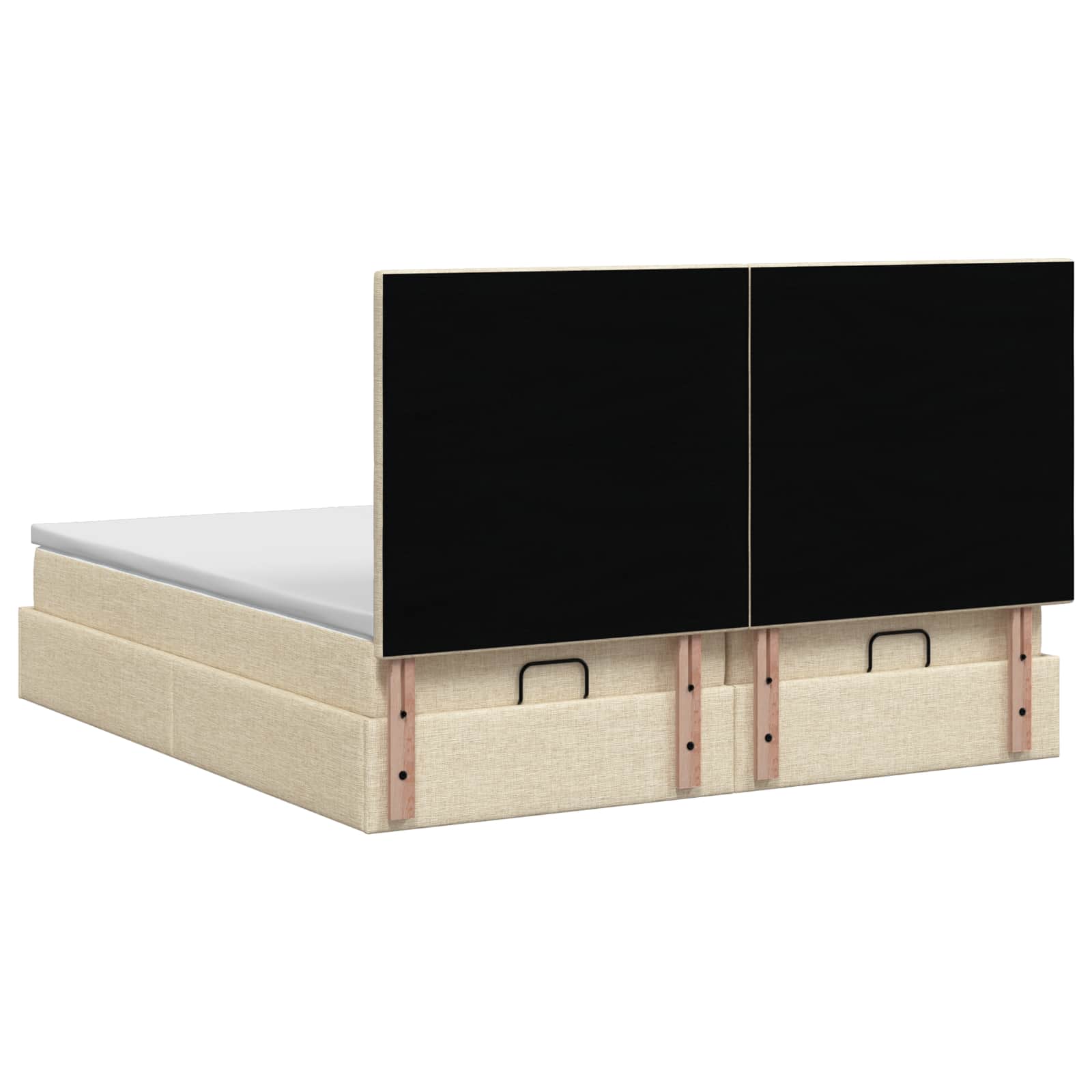 Ottoman bed met matras met hoofdeinde 2 st Crèmekleurig Stof – afbeelding 8