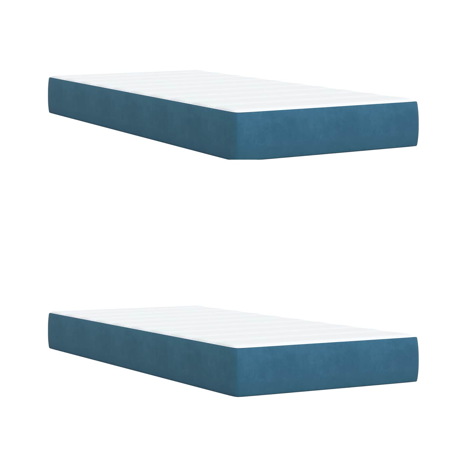 Ottoman bed met matras met hoofdeinde 2 st Donkerblauw Fluweel – afbeelding 6