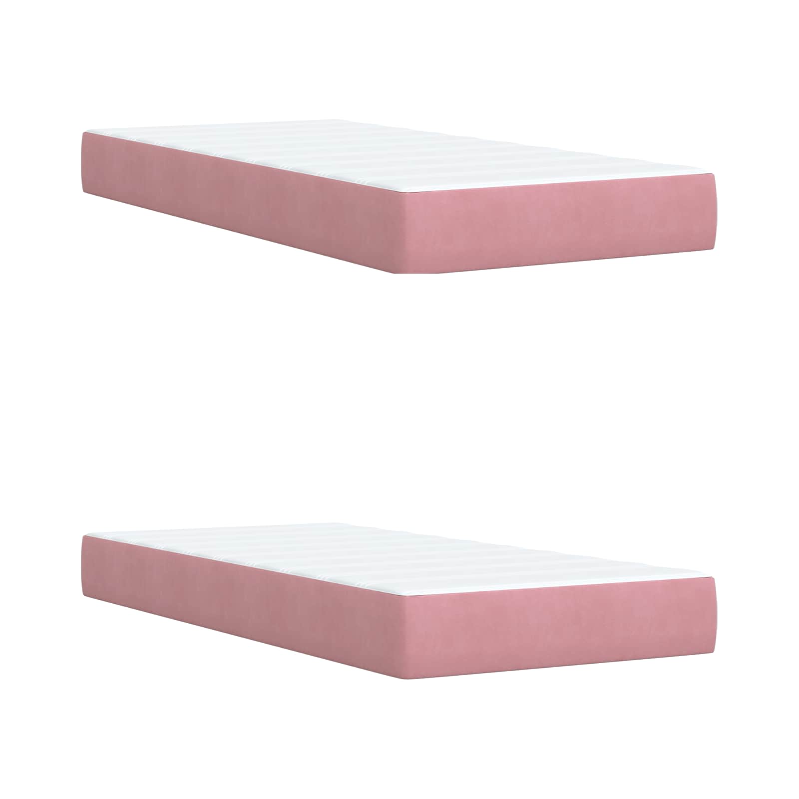 Ottoman bed met matras met hoofdeinde 2 st Roze Fluweel – afbeelding 6