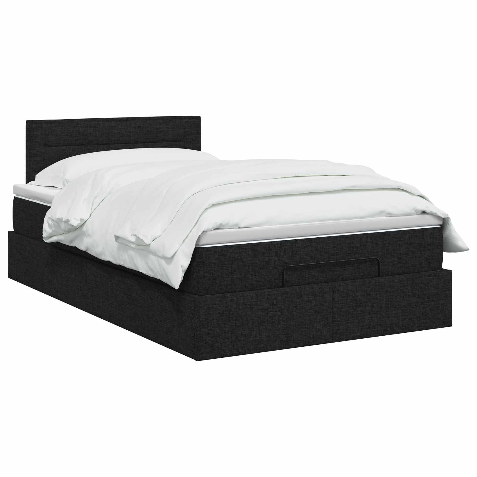 Ottoman Bed met Matrassen en LED Zwart 120 x 190 cm Stof – afbeelding 2