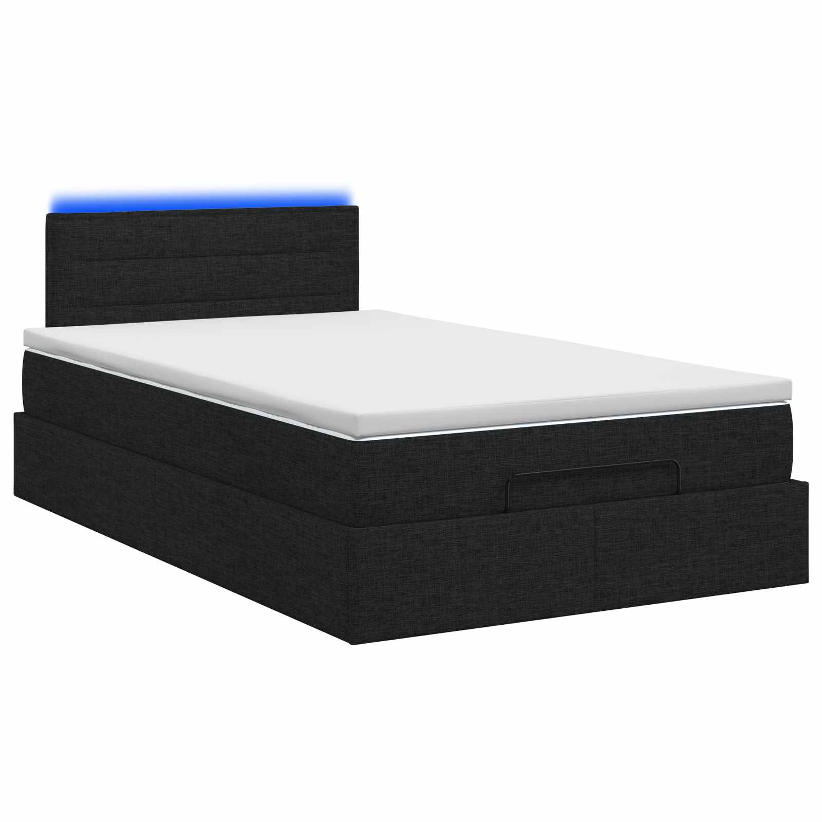 Ottoman Bed met Matrassen en LED Zwart 120 x 190 cm Stof – afbeelding 7