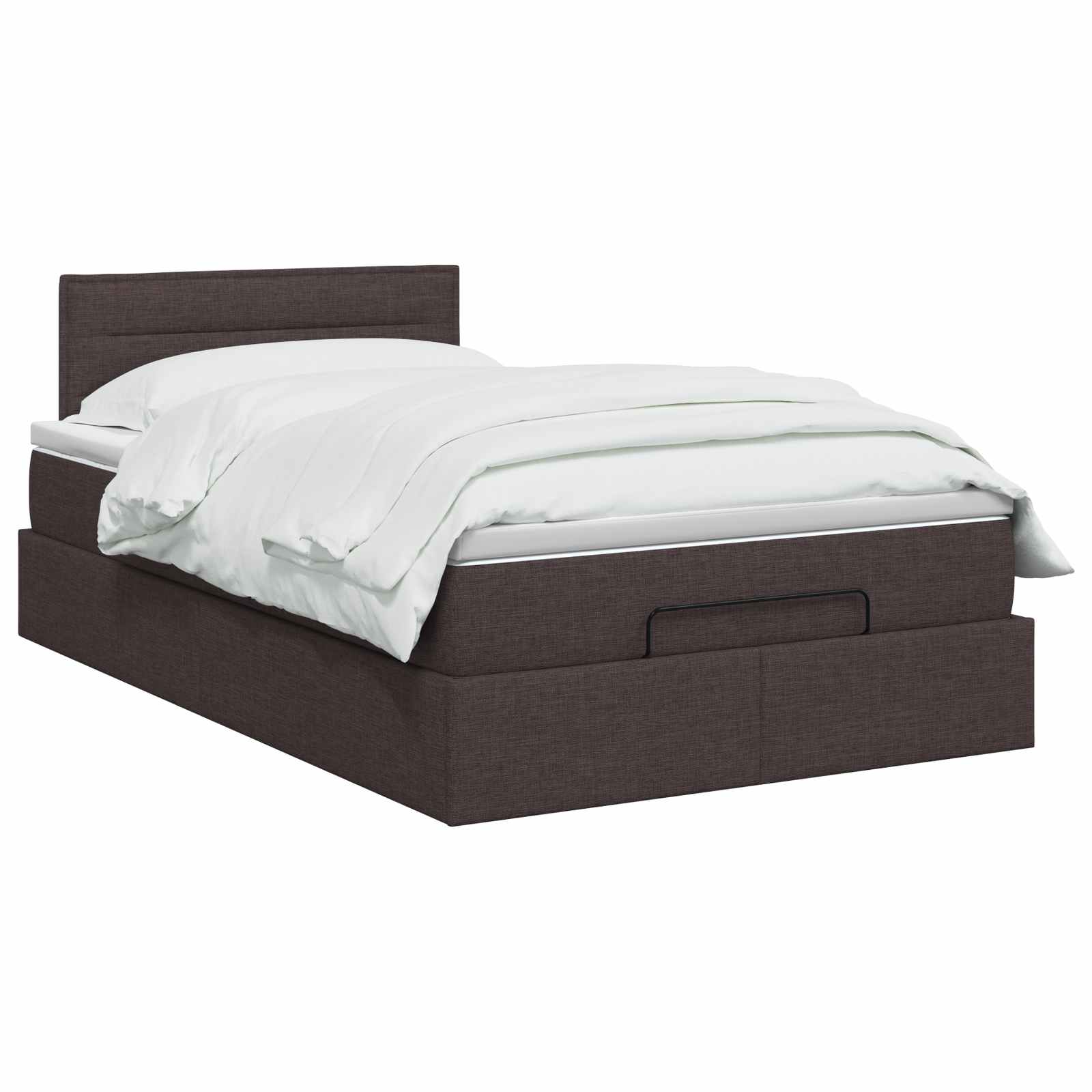 Ottoman Bed met Matrassen en LED Donkerbruin 120 x 190 cm Stof – afbeelding 2
