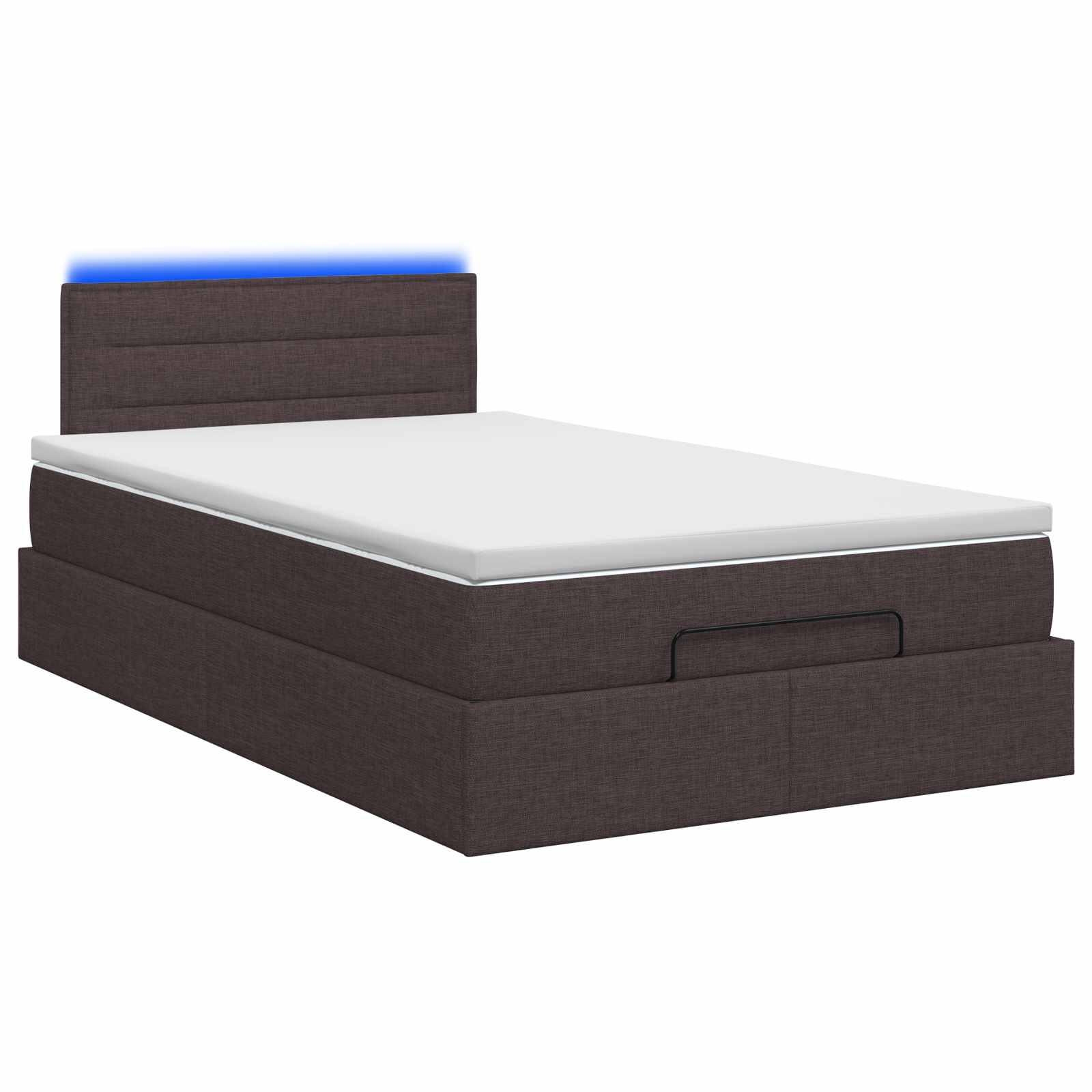Ottoman Bed met Matrassen en LED Donkerbruin 120 x 190 cm Stof – afbeelding 7