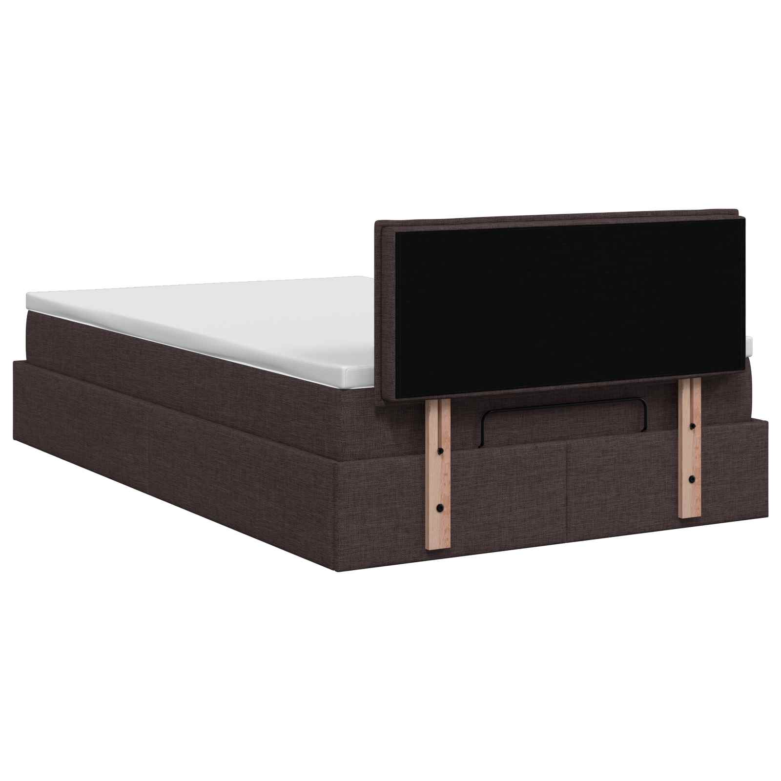 Ottoman Bed met Matrassen en LED Donkerbruin 120 x 190 cm Stof – afbeelding 8