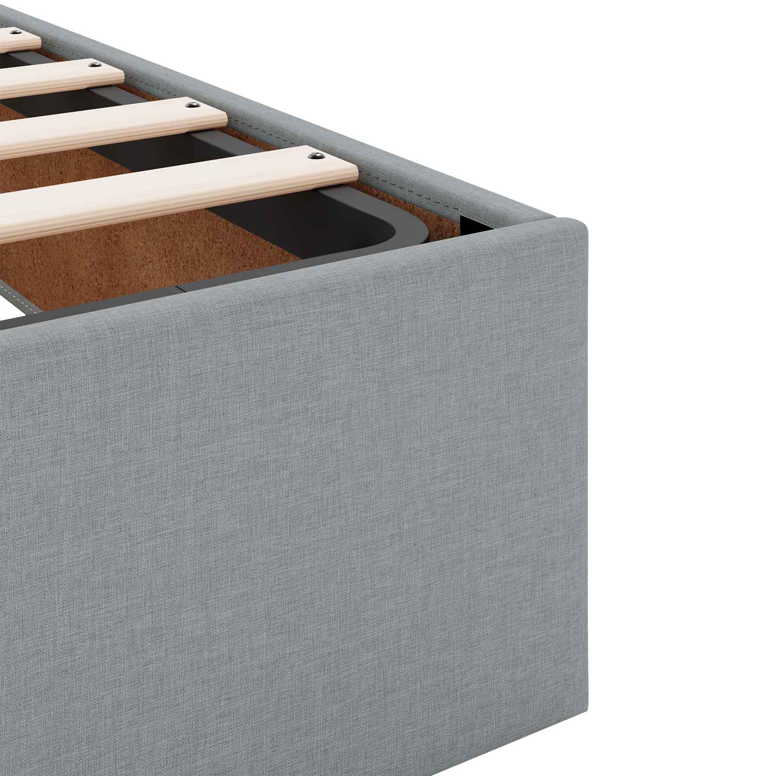 Ottoman Bed met Matrassen en LED Lichtgrijs 200 x 200 cm Stof – afbeelding 10