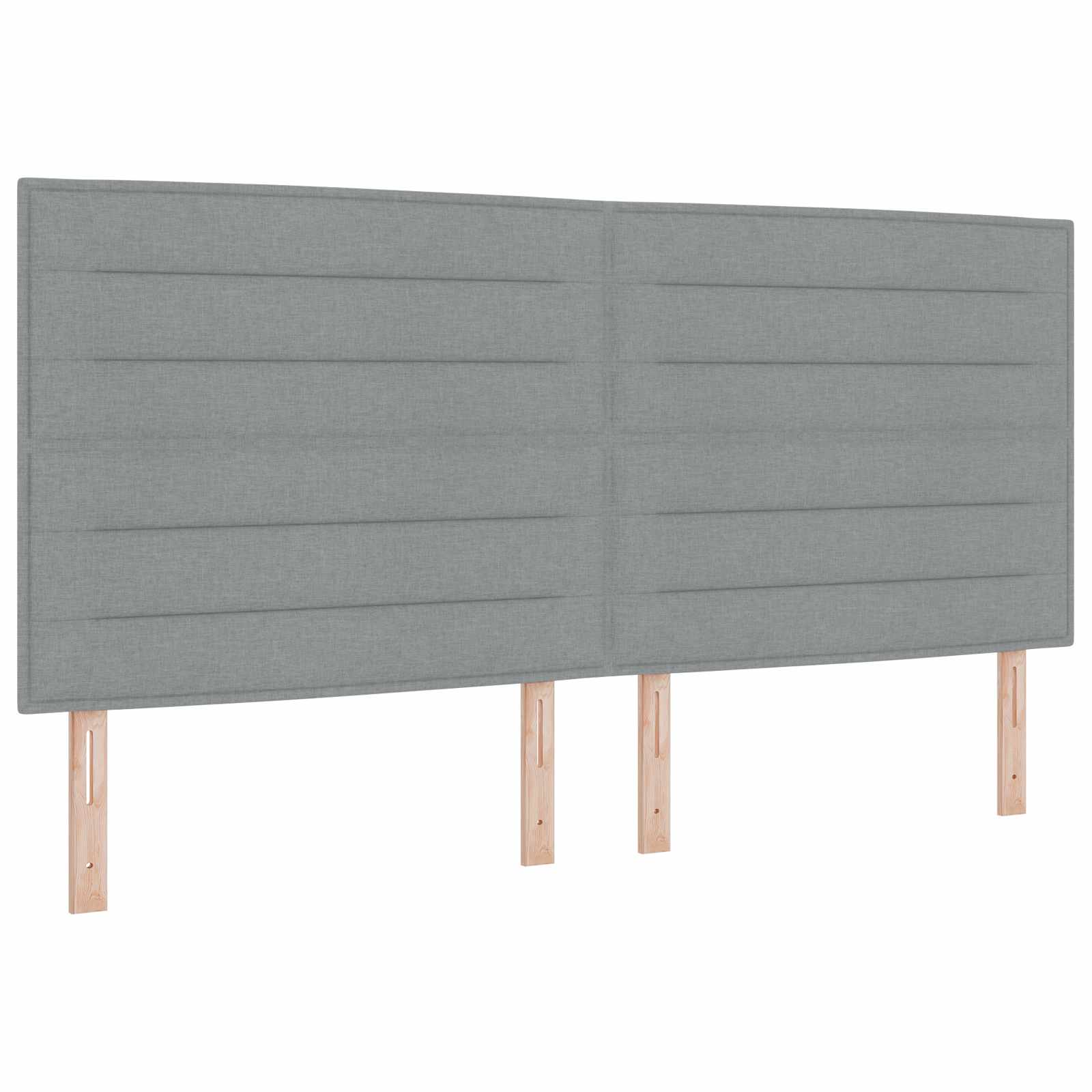Ottoman Bed met Matrassen en LED Lichtgrijs 200 x 200 cm Stof – afbeelding 3