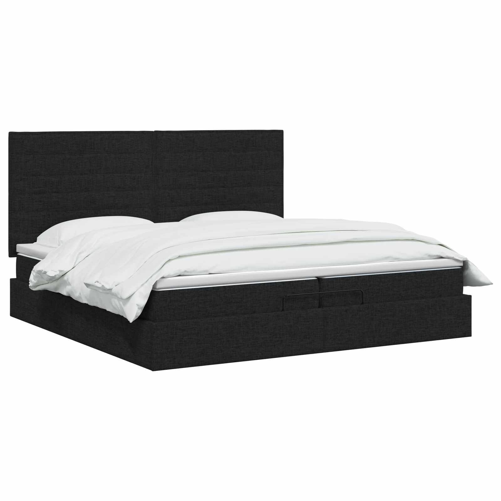 Ottoman Bed met Matrassen en LED Zwart 200 x 200 cm Stof – afbeelding 2
