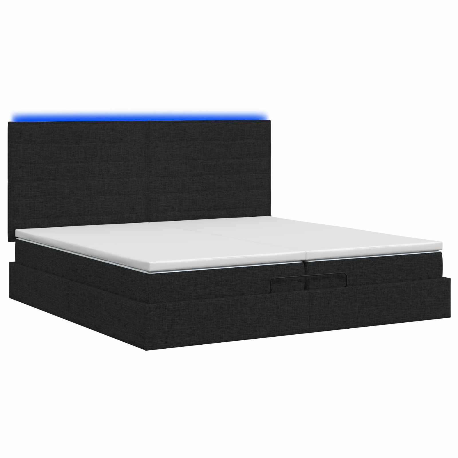 Ottoman Bed met Matrassen en LED Zwart 200 x 200 cm Stof – afbeelding 7