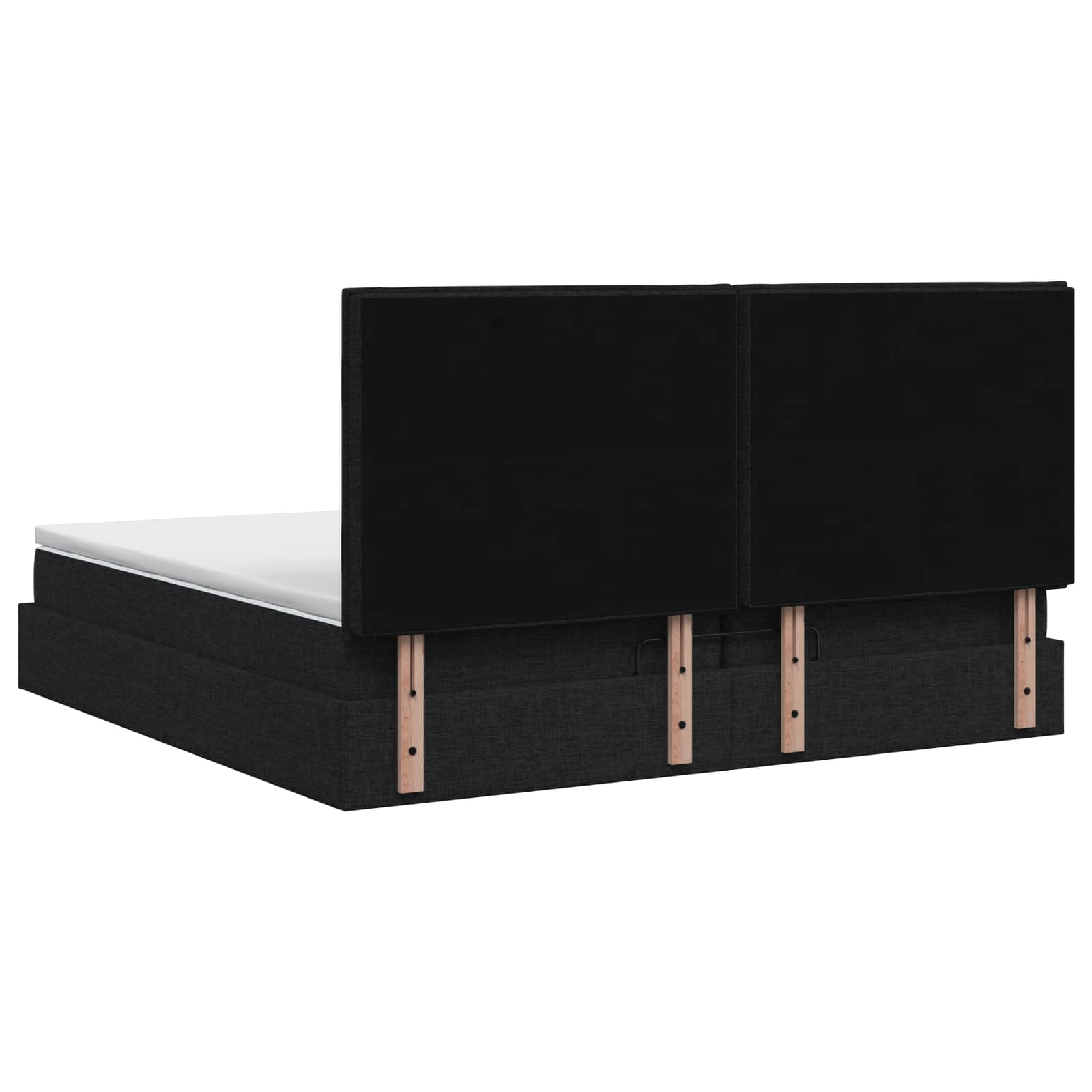 Ottoman Bed met Matrassen en LED Zwart 200 x 200 cm Stof – afbeelding 8
