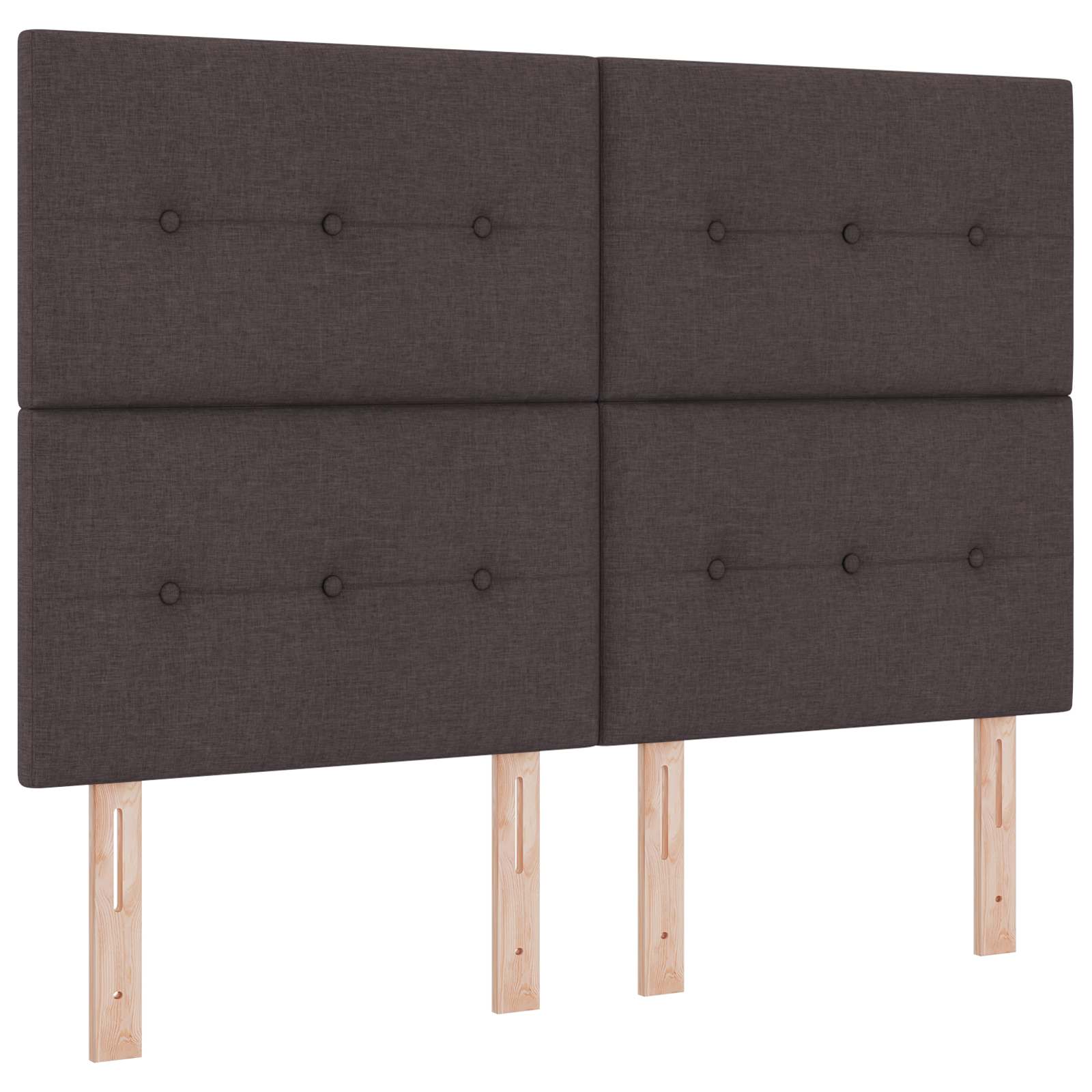 Ottoman Bed met Matrassen en LED Donkerbruin 140 x 190 cm Stof – afbeelding 3