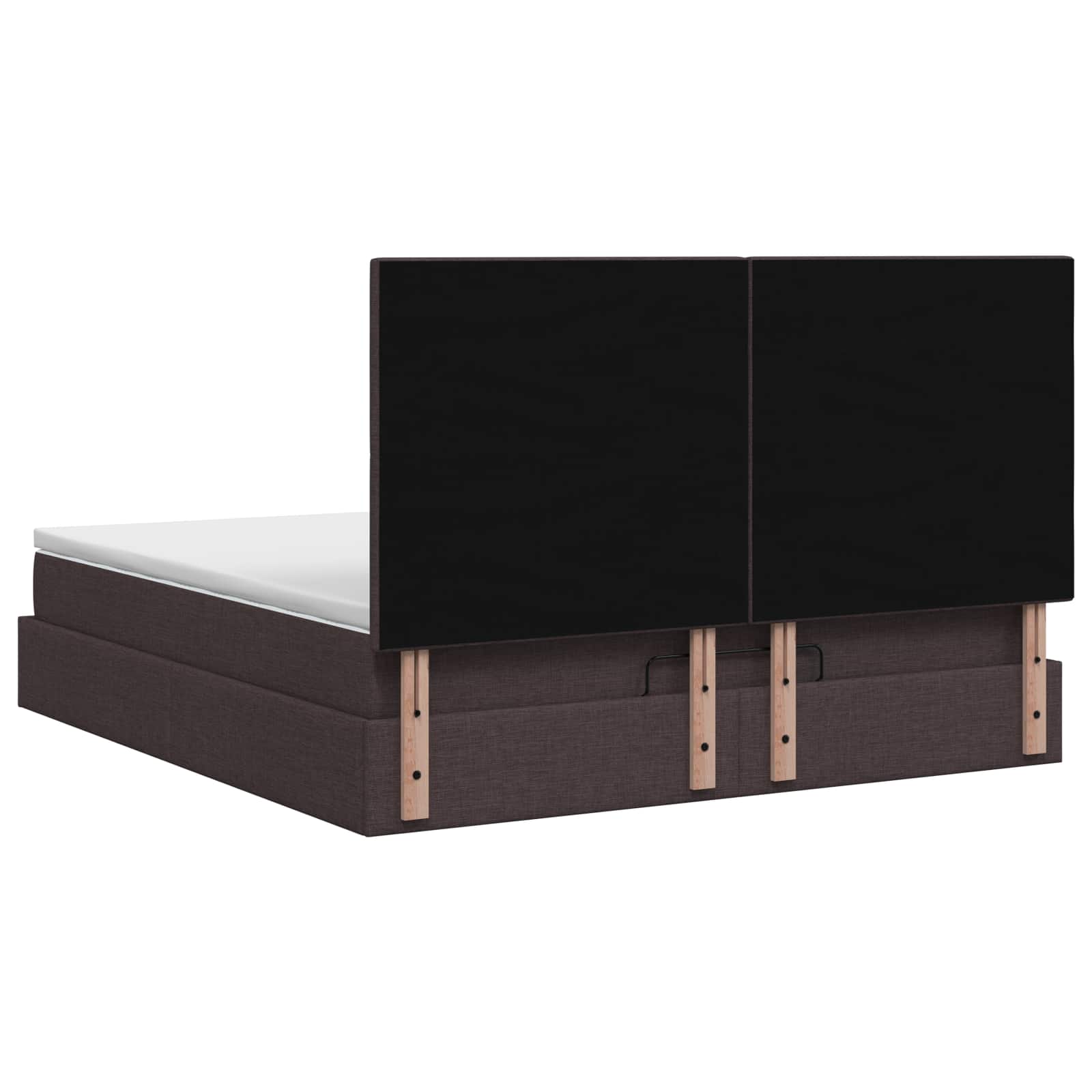 Ottoman Bed met Matrassen en LED Donkerbruin 140 x 190 cm Stof – afbeelding 8