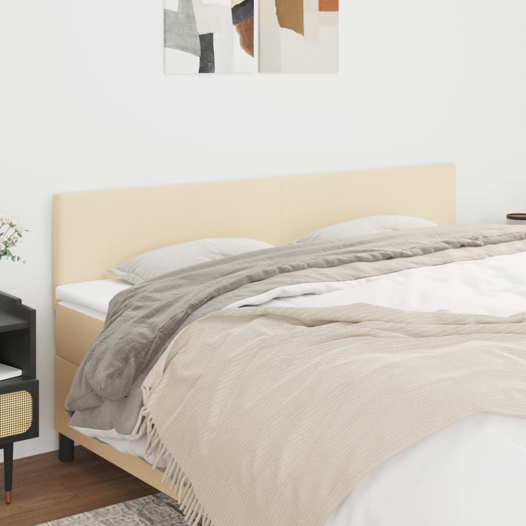 Hoofdborden 160x5x78/88 cm stof crèmekleurig – afbeelding 1