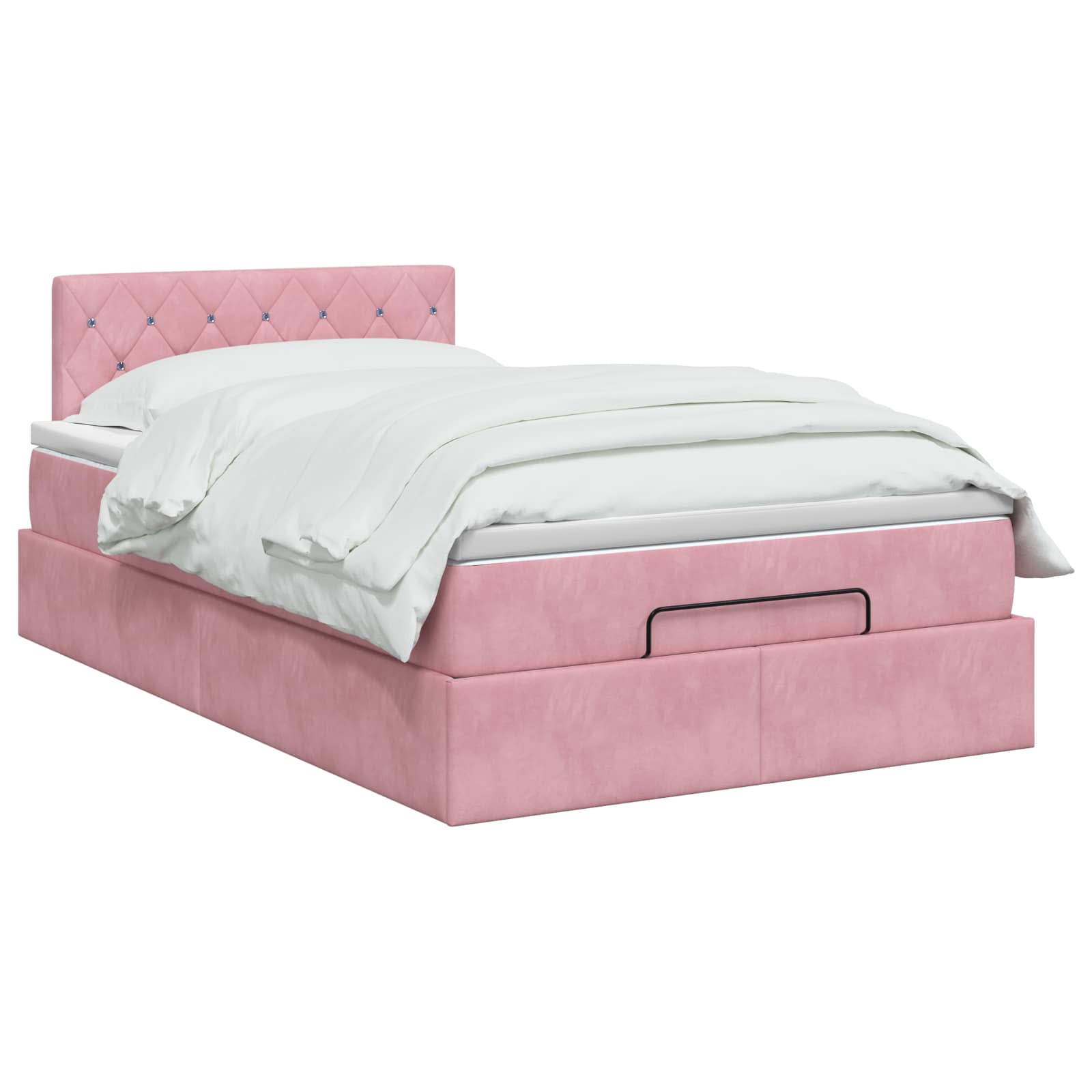 Ottoman Bed met Matrassen en LED Roze 120 x 190 cm fluweel – afbeelding 2