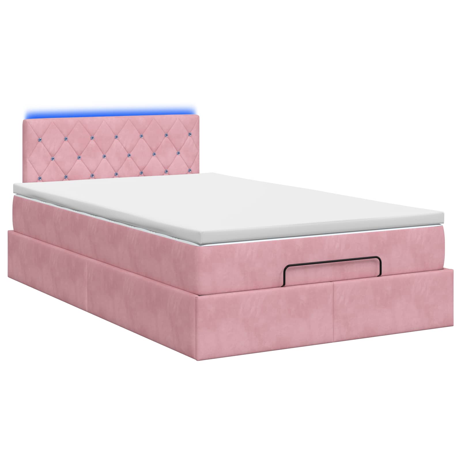 Ottoman Bed met Matrassen en LED Roze 120 x 190 cm fluweel – afbeelding 7
