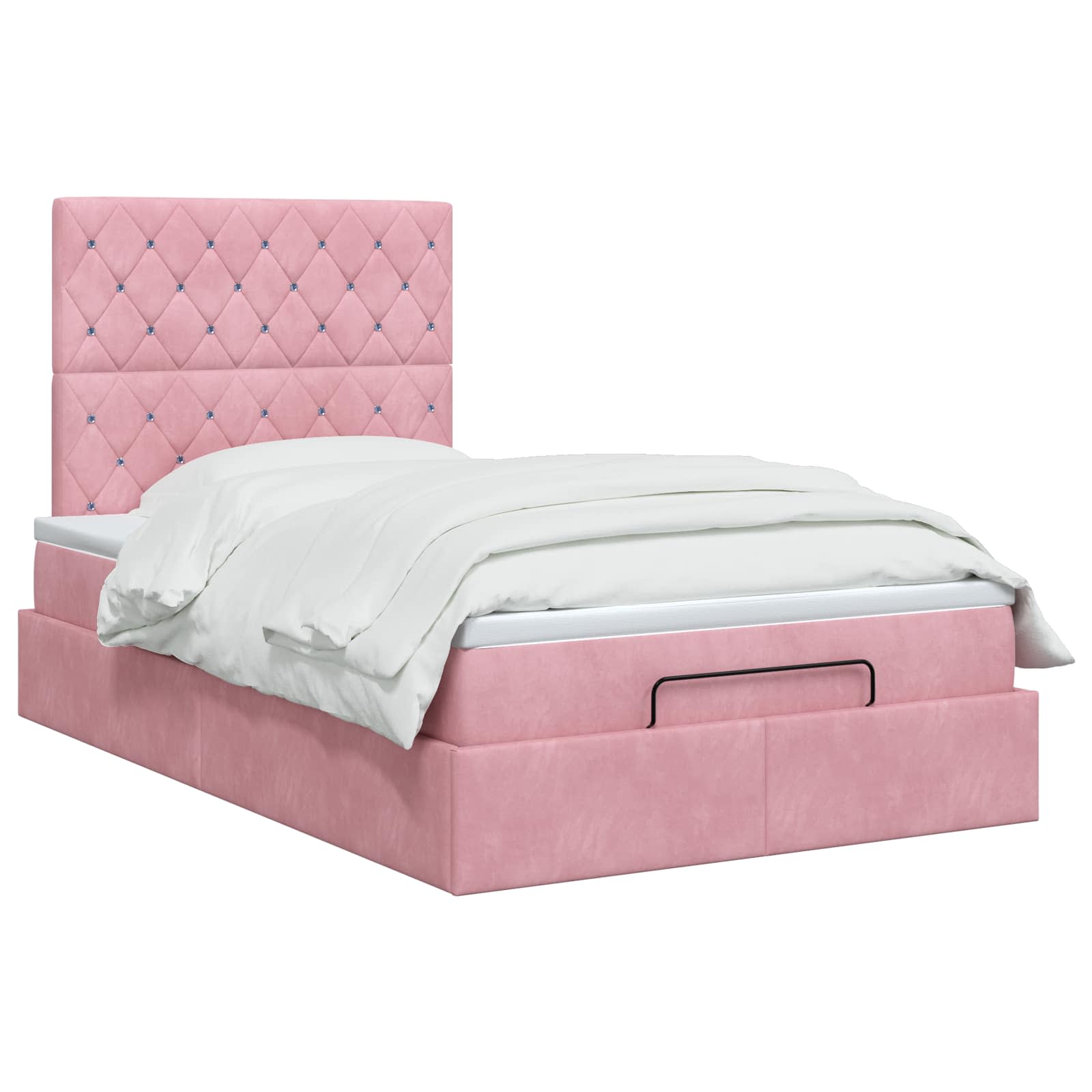Ottoman Bed met Matrassen en LED Roze 120 x 200 cm fluweel – afbeelding 2
