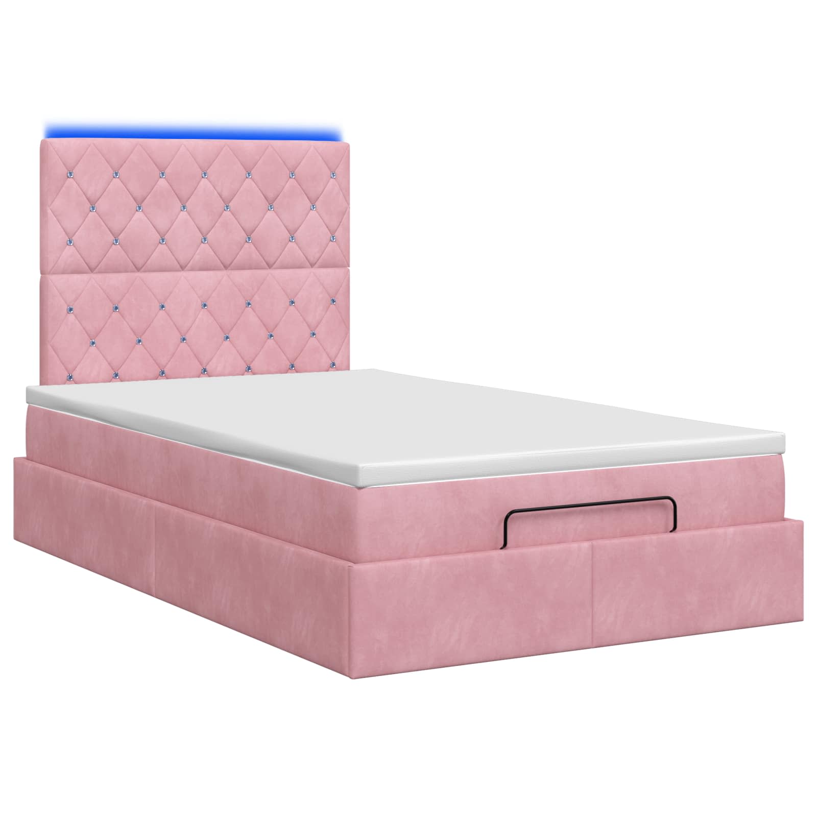 Ottoman Bed met Matrassen en LED Roze 120 x 200 cm fluweel – afbeelding 7