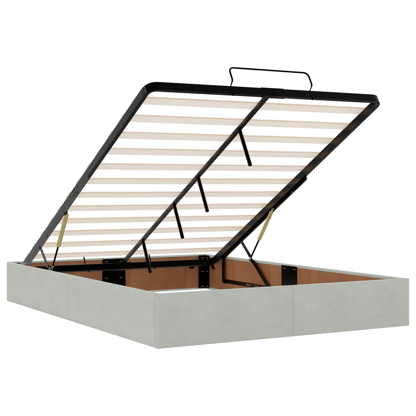 Ottoman Bed met Matrassen en LED Lichtgrijs 160 x 200 cm – afbeelding 4