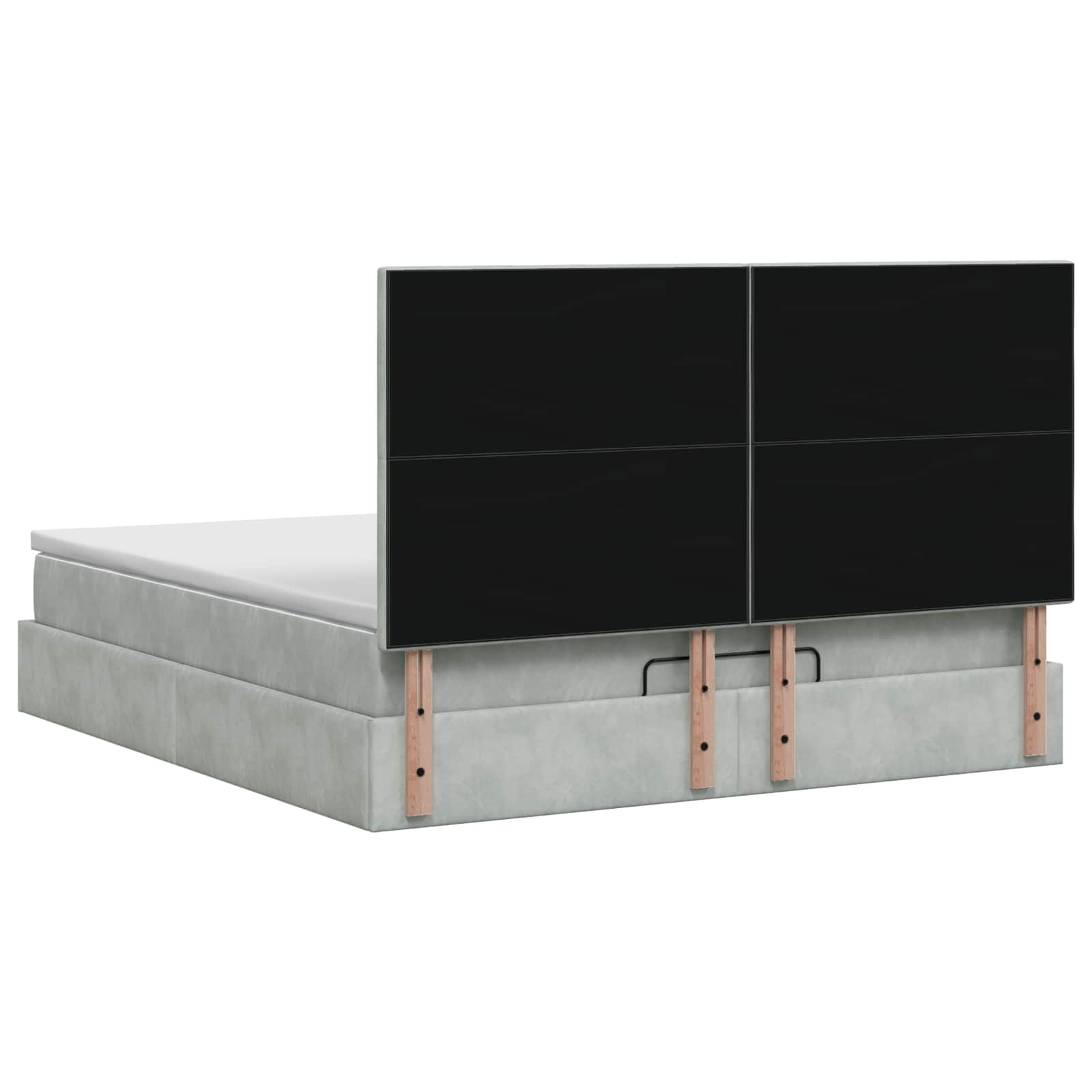Ottoman Bed met Matrassen en LED Lichtgrijs 160 x 200 cm – afbeelding 8