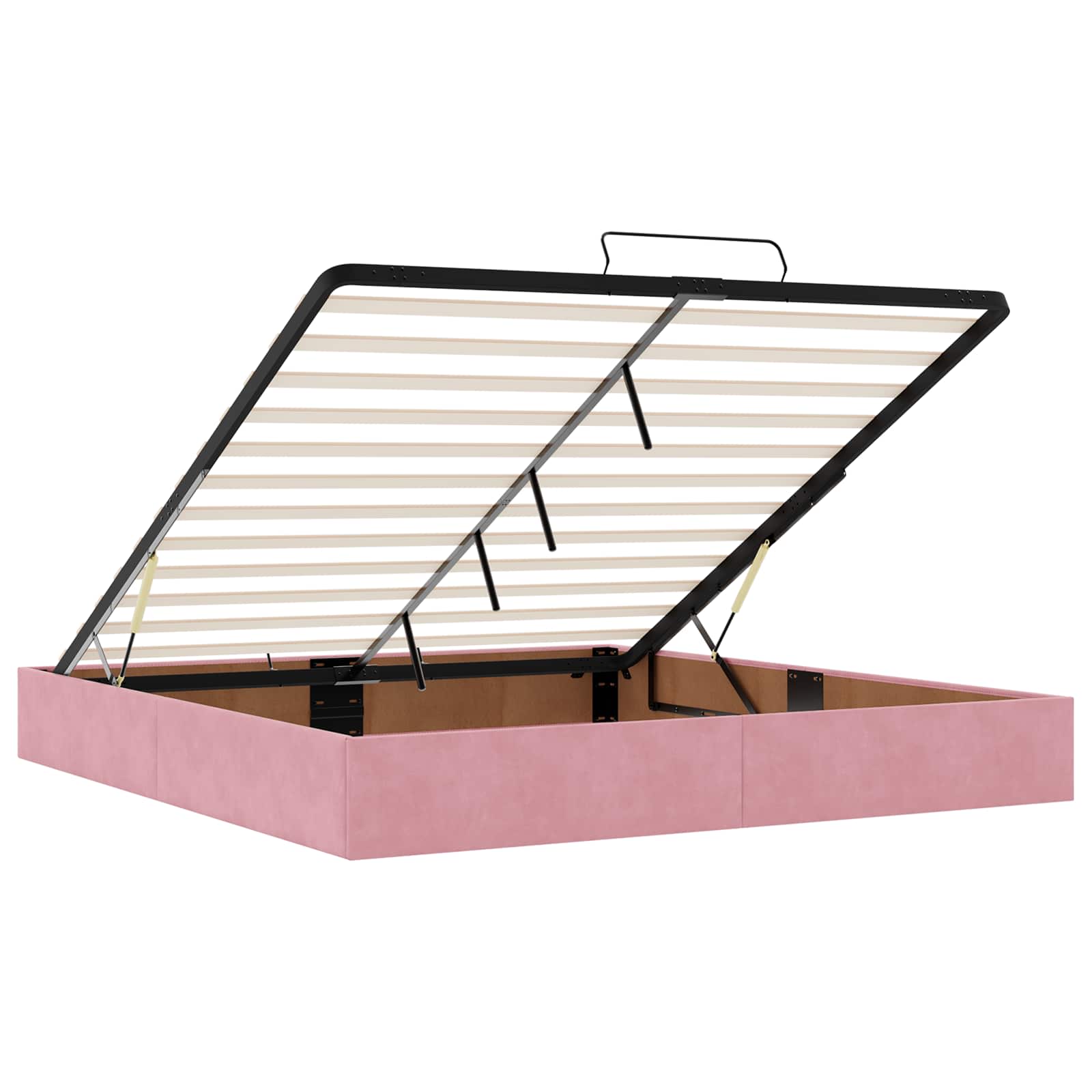 Ottoman Bed met Matrassen en LED Roze 200 x 200 cm fluweel – afbeelding 4