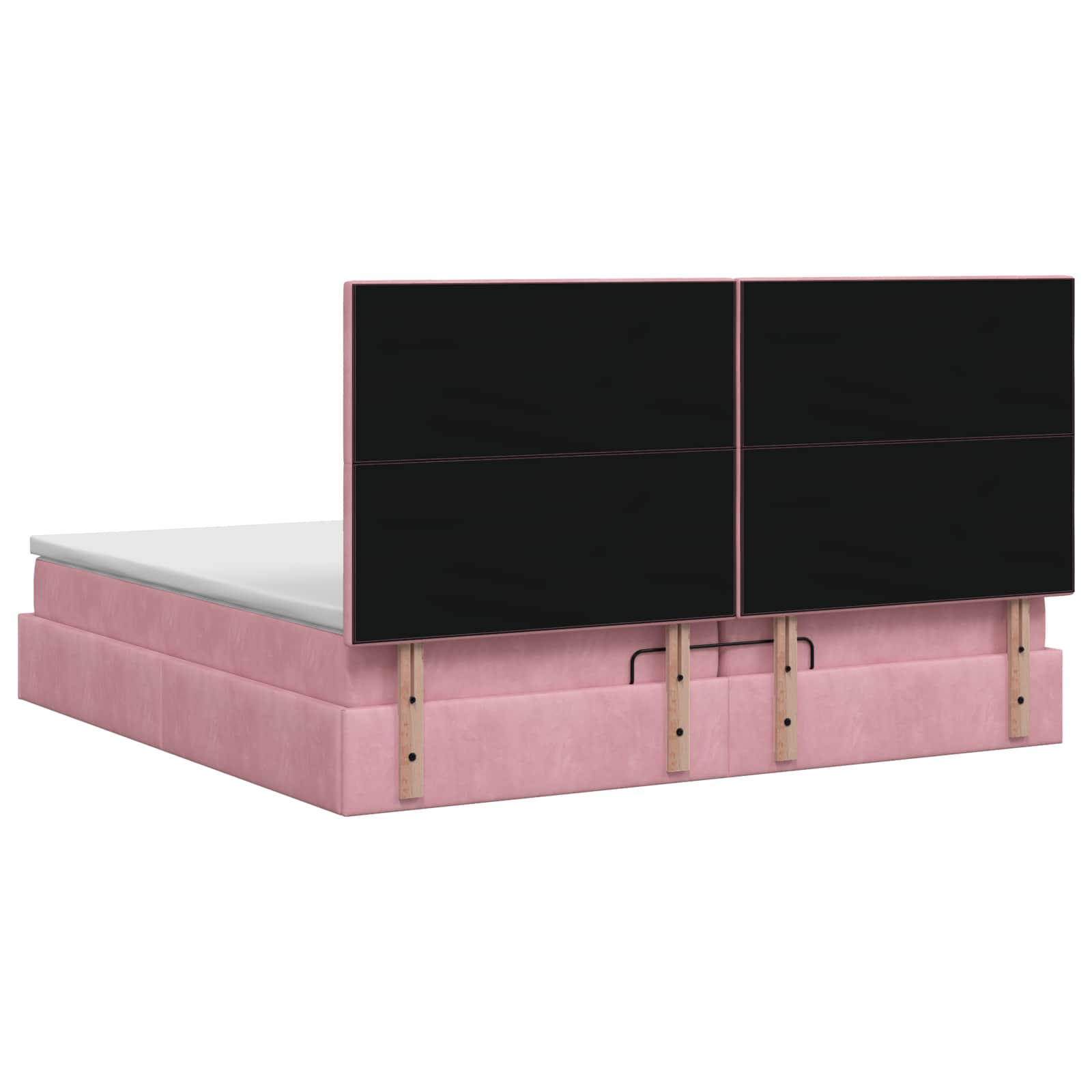 Ottoman Bed met Matrassen en LED Roze 200 x 200 cm fluweel – afbeelding 8