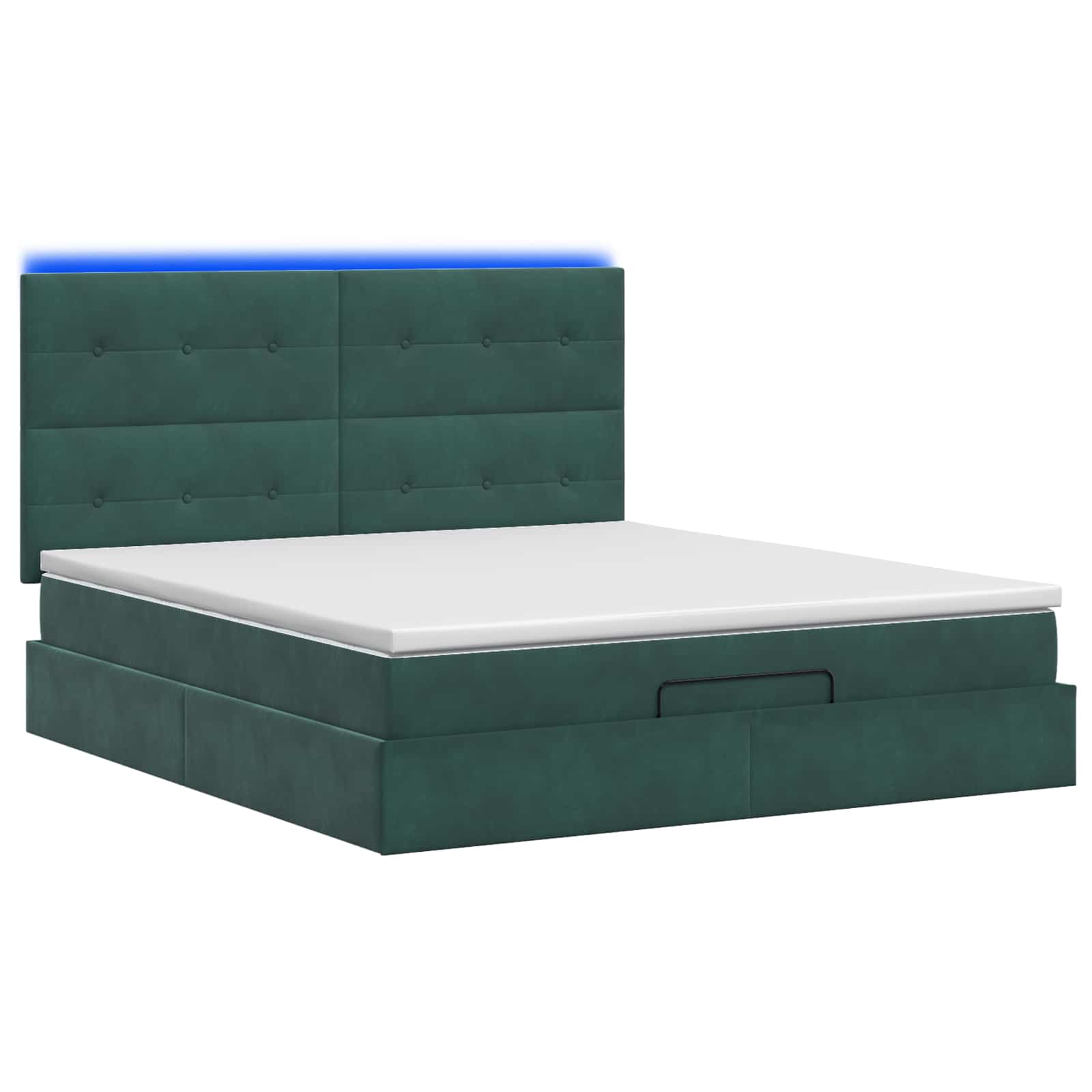 Ottoman Bed met Matrassen en LED Donkergroen 160 x 200 cm – afbeelding 7