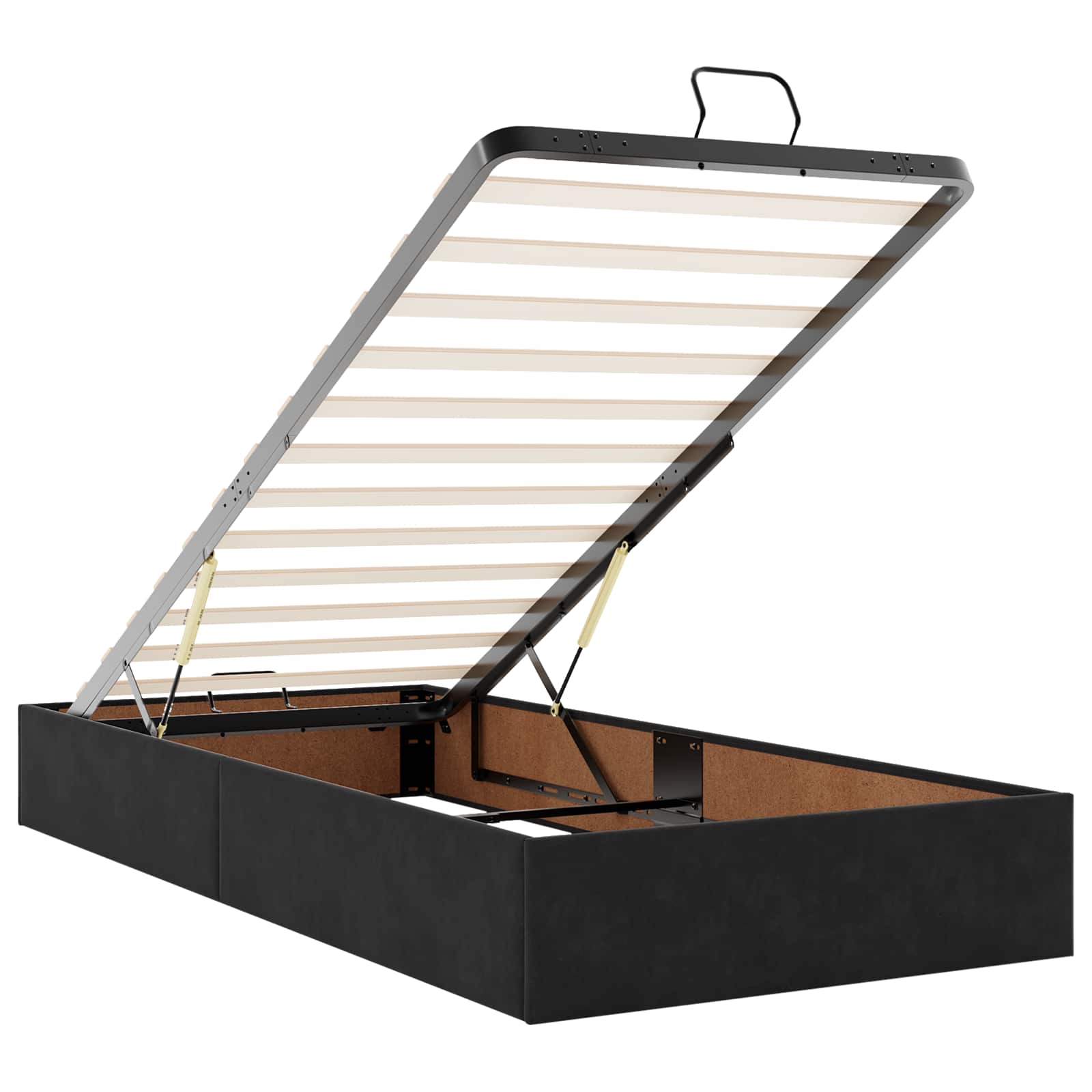 Ottoman Bed met Matrassen en LED Zwart 90 x 200 cm fluweel – afbeelding 4