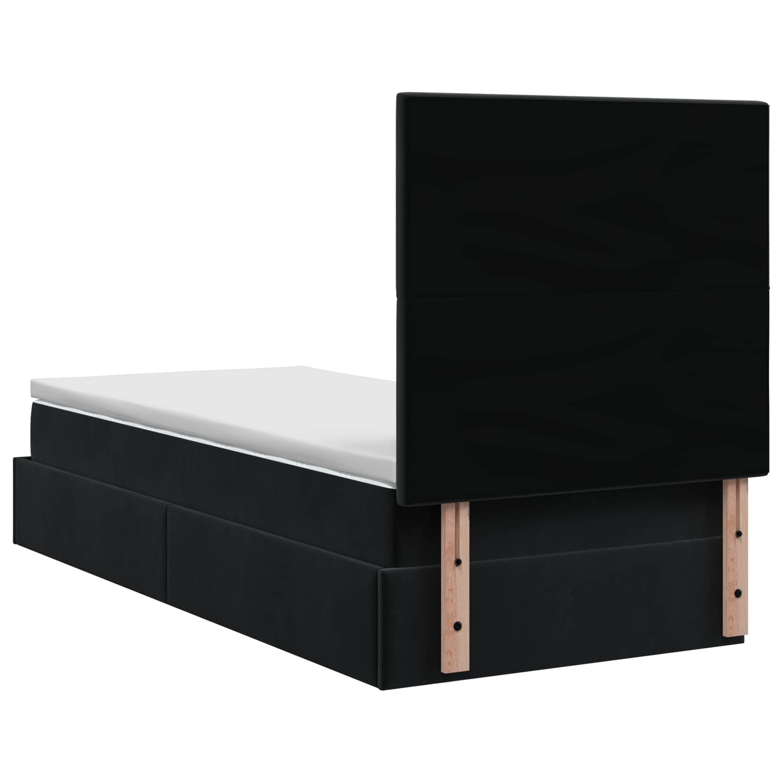 Ottoman Bed met Matrassen en LED Zwart 90 x 200 cm fluweel – afbeelding 8