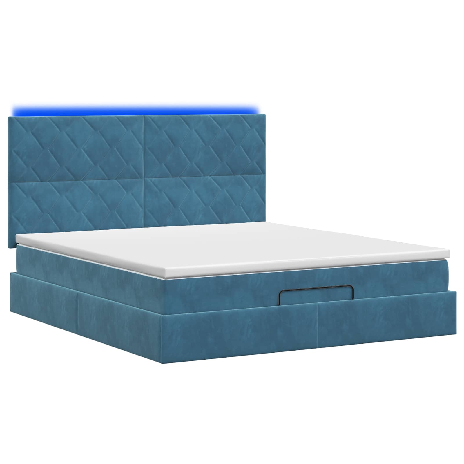 Ottoman Bed met Matrassen en LED Donkerblauw 180 x 200 cm – afbeelding 7
