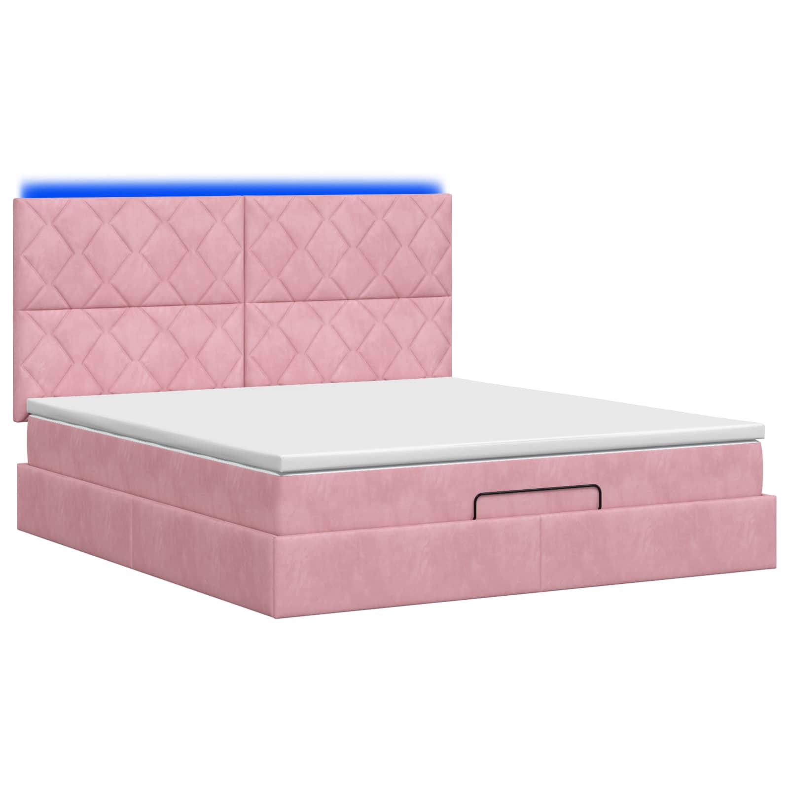 Ottoman Bed met Matrassen en LED Roze 180 x 200 cm fluweel – afbeelding 7