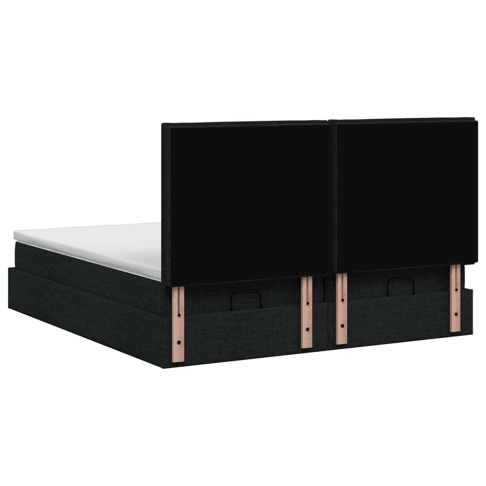 Ottoman Bed met Matrassen en LED Zwart 200 x 200 cm Stof – afbeelding 8