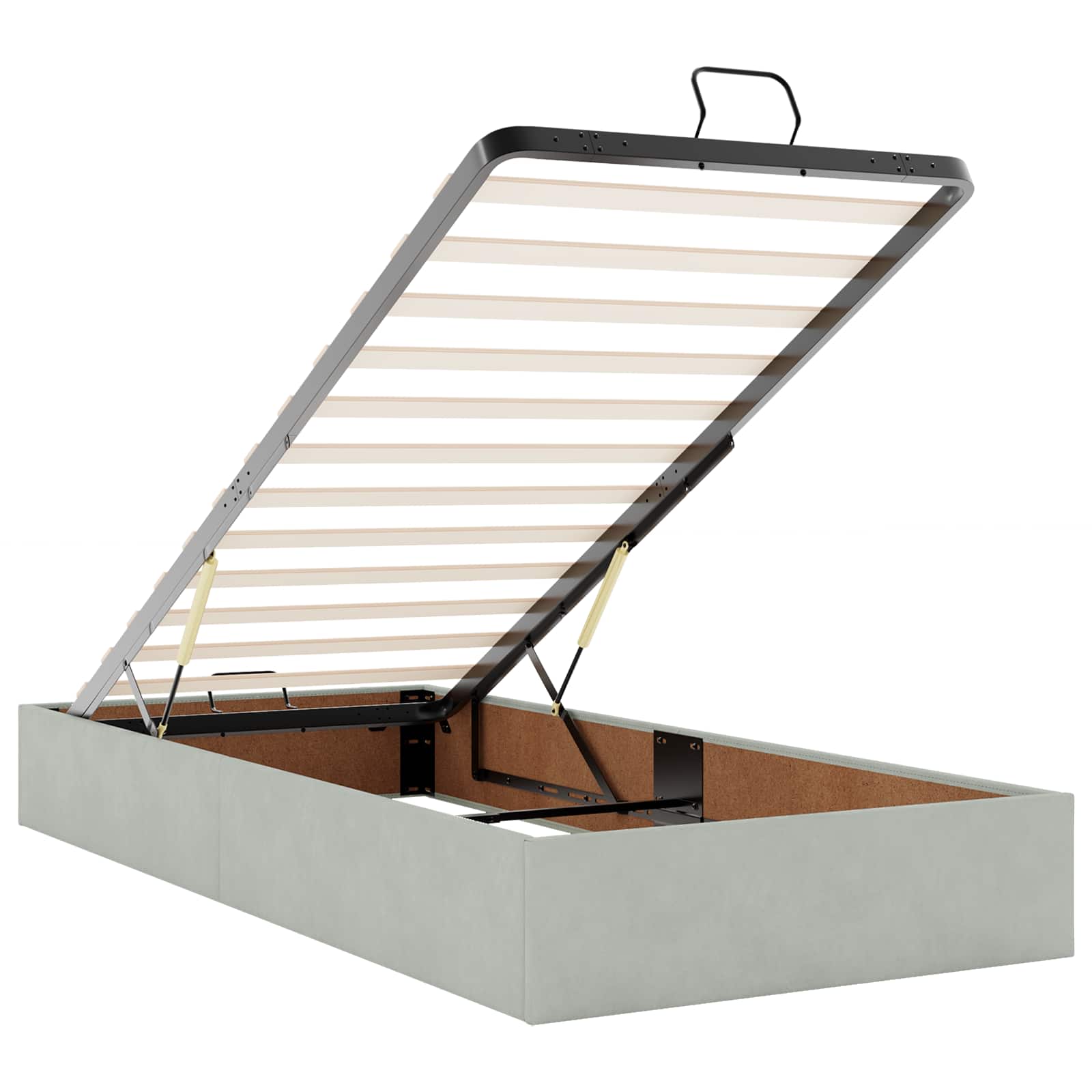 Ottoman Bed met Matrassen en LED Lichtgrijs 160 x 200 cm – afbeelding 4